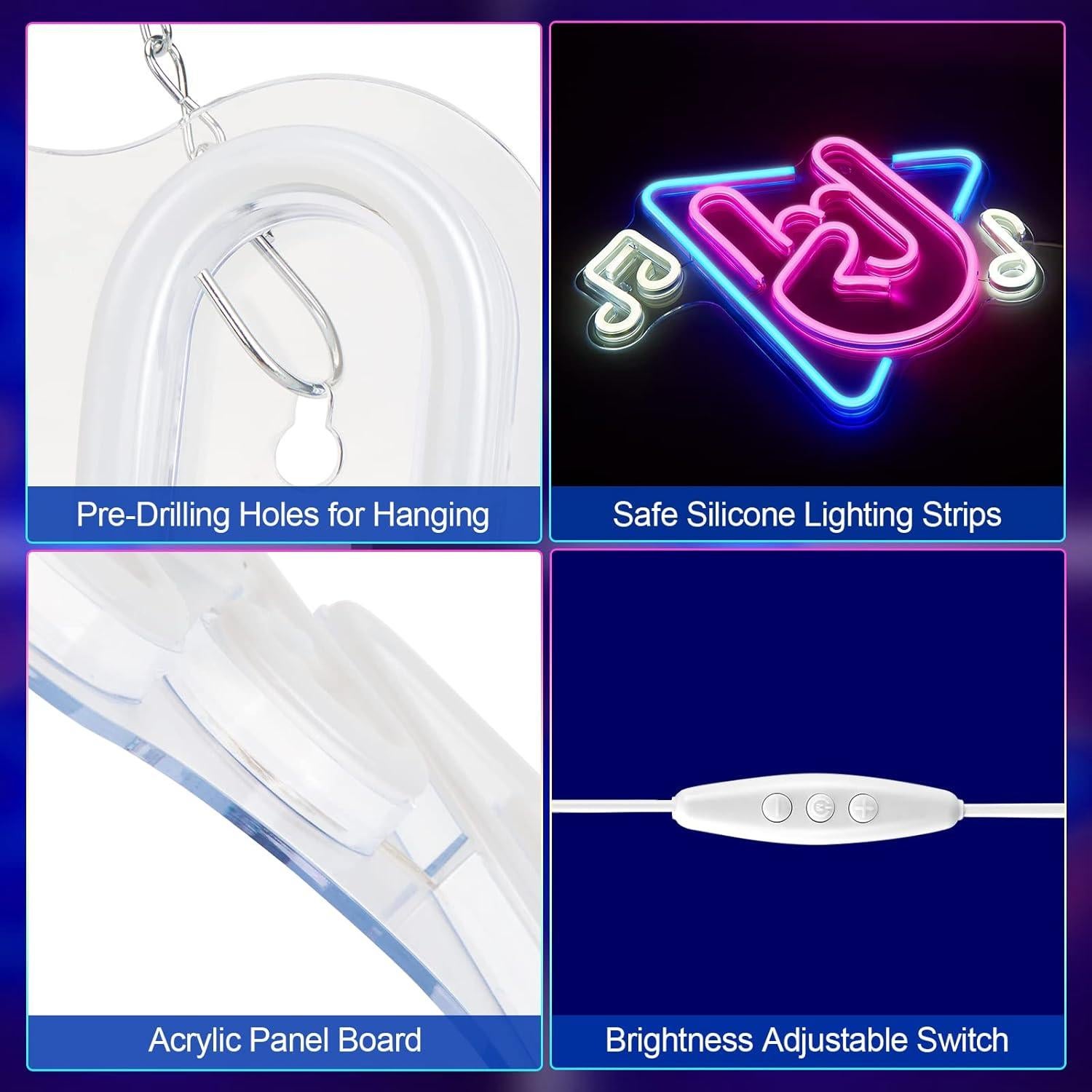 Letrero de Neón Musical FITNATE LED USB Brillo Ajustable