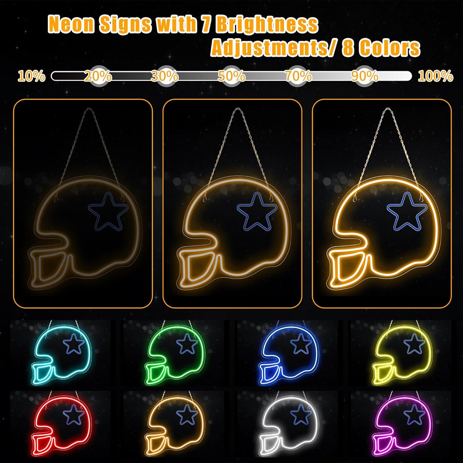 Letrero de Neón LED Casco de Fútbol Yingsu 30.2x17.8 cm