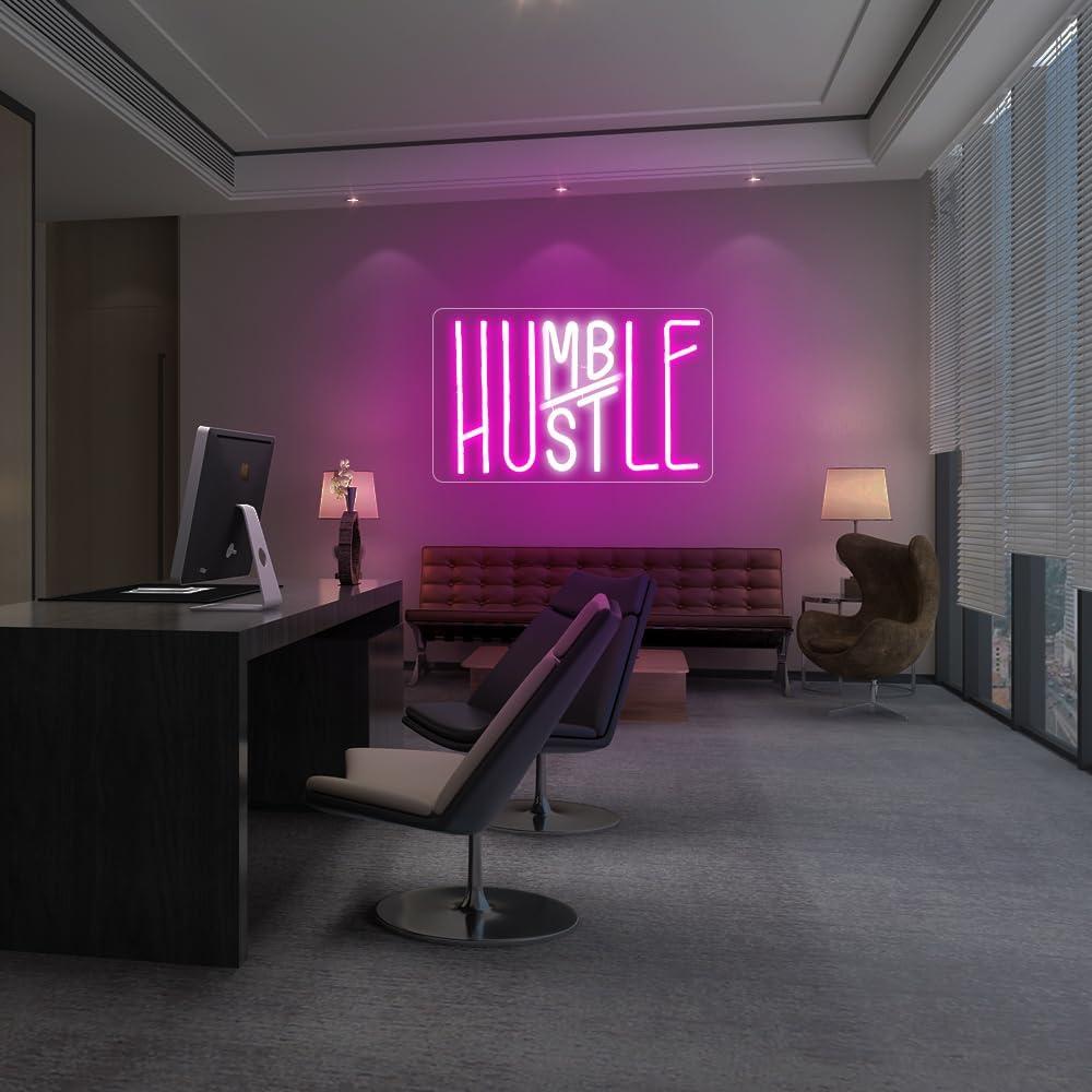Cartel de Neón Hustle Humble 37.8x24.9 cm Decoración Pared
