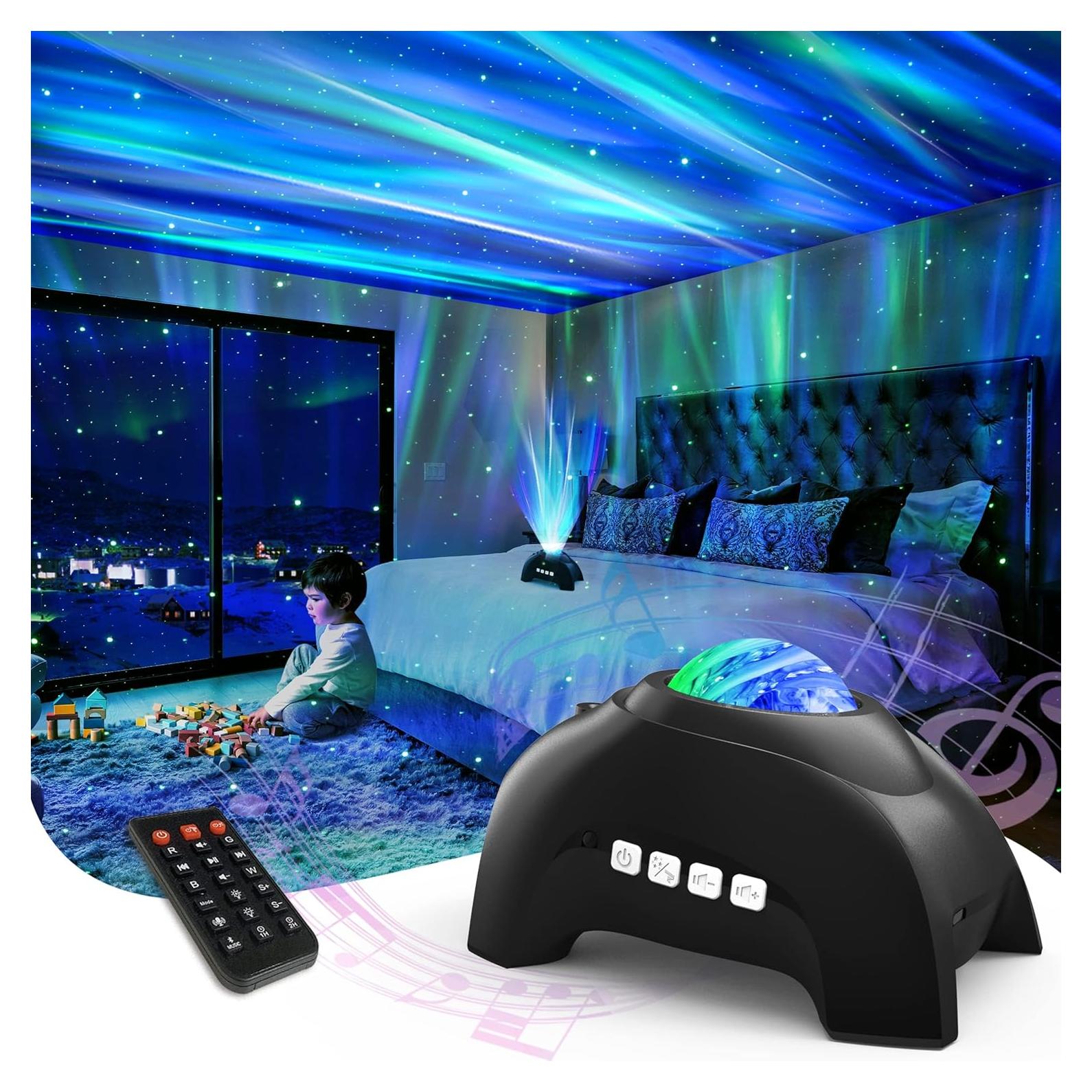 Proyector de Auroras Boreales AIRIVO HJ-09, Luz Nocturna 3 en 1