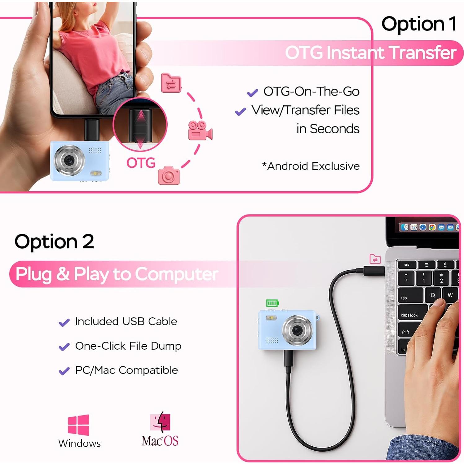 Mini Cámara Llave Dienspeak DC23 1080P 64GB Azul