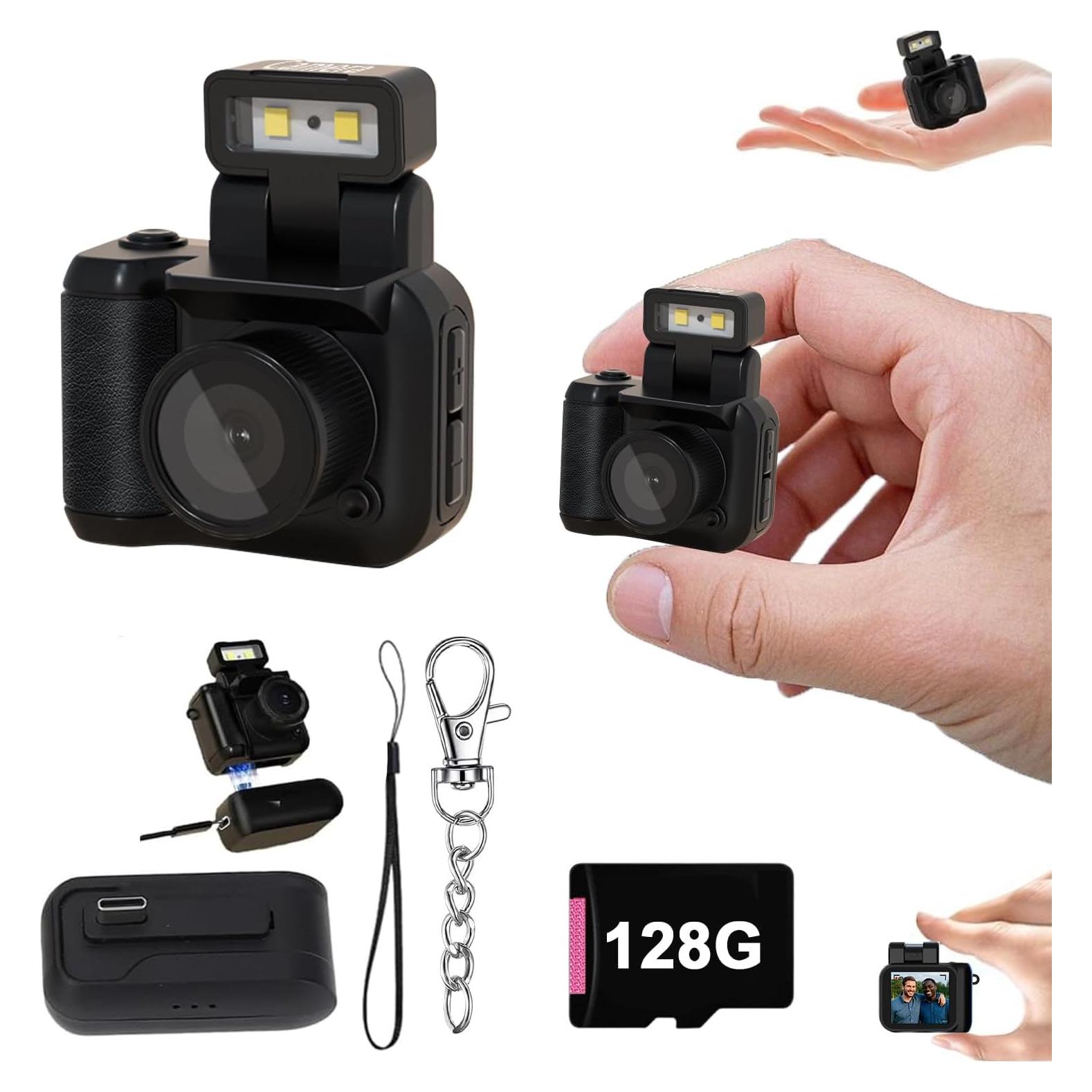 Cámara Retro Snap GSNAGOLE 1080p Mini Llavero 128GB