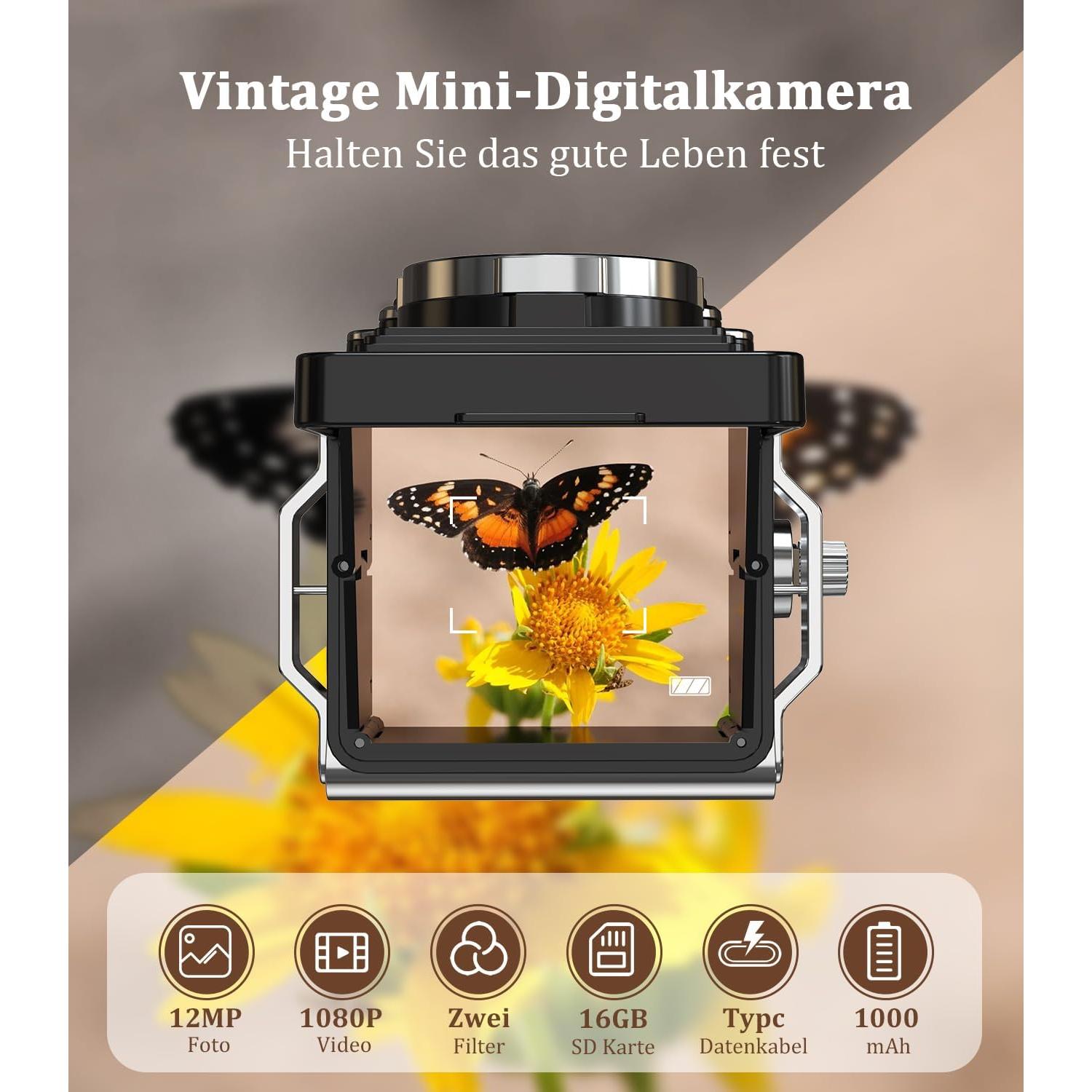 Cámara Digital Retro CHUZHAO 12MP Autofocus 1080P Portátil