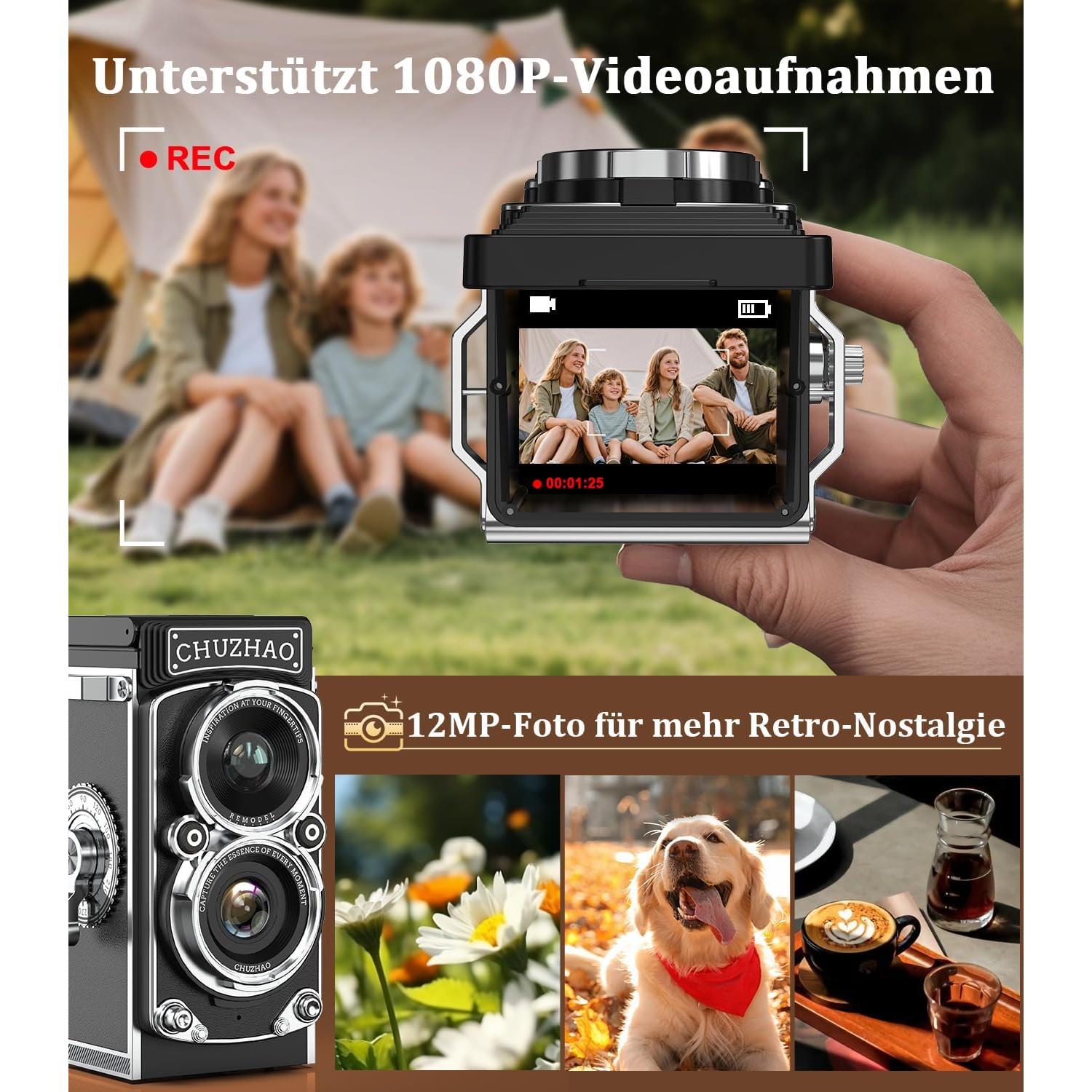 Cámara Digital Retro CHUZHAO 12MP Autofocus 1080P Portátil