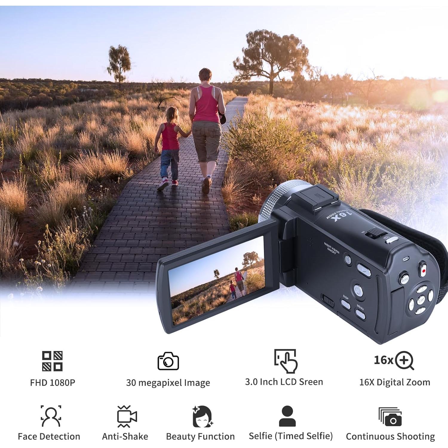 Cámara de Video Ordro HDV-V12 1080P Infrarroja con 16GB