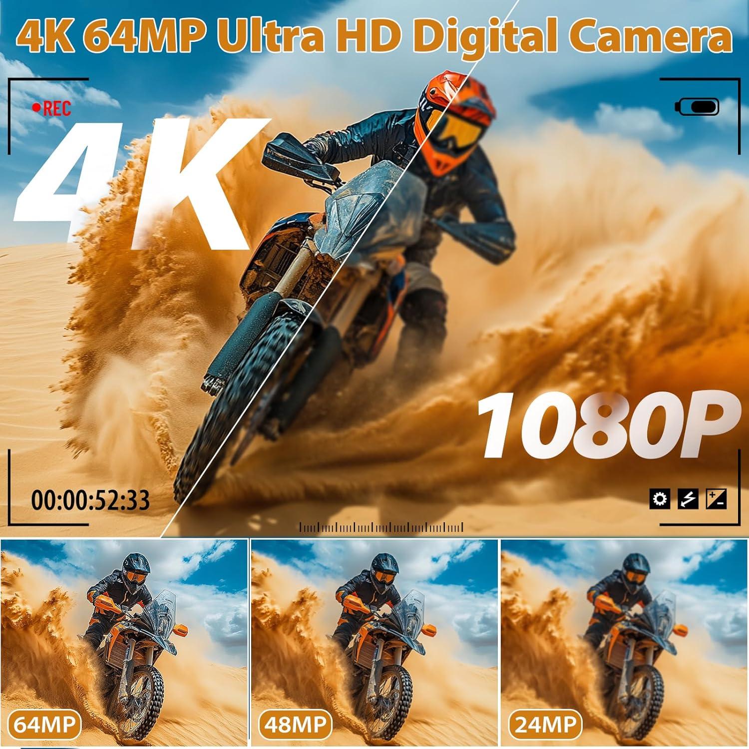 Cámara Digital Maenlans 4K 64MP Compacta con Zoom 18X