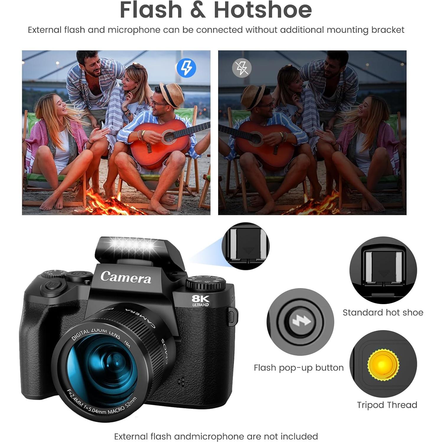 Cámara Digital 8K UIKICON WD05 con Pantalla Táctil 4"