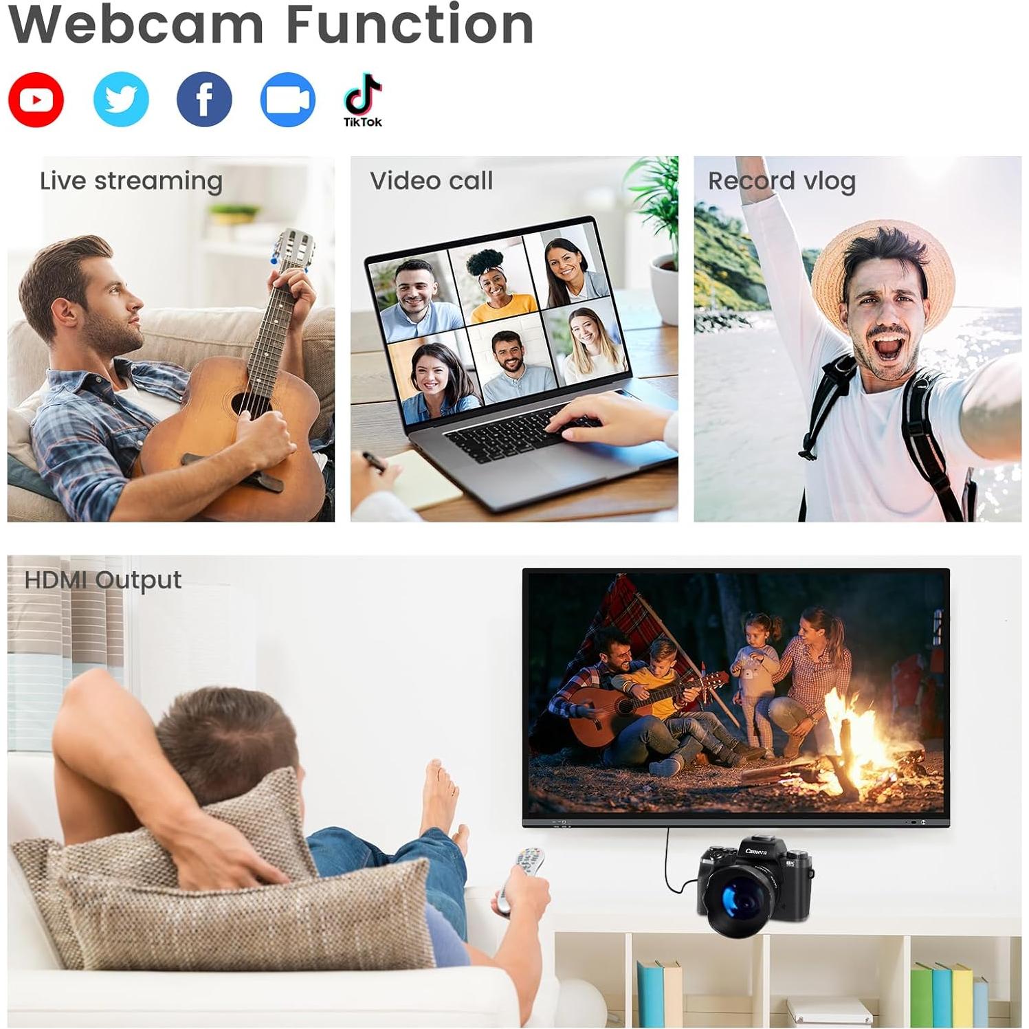 Cámara Digital 8K UIKICON WD05 con Pantalla Táctil 4"