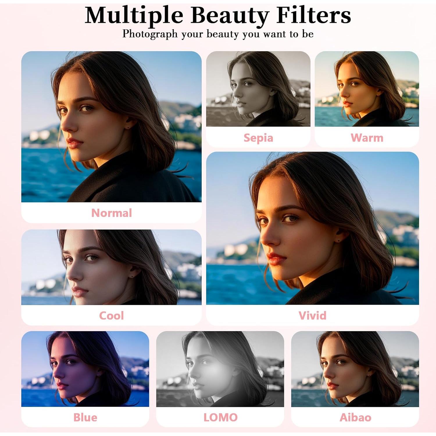 Cámara Digital Compacta 4K GWAEPU G7-A Rosa 64MP 18X Zoom