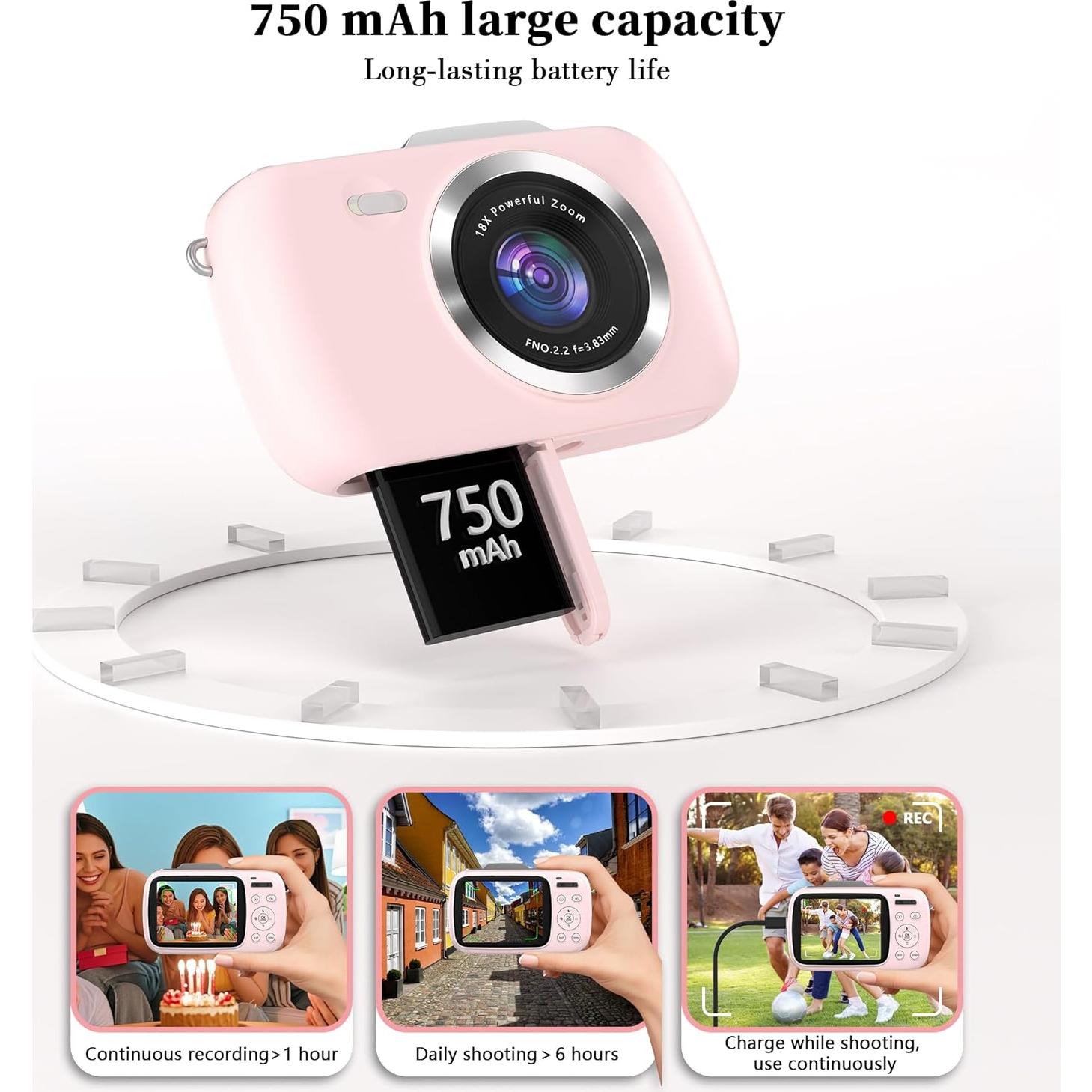 Cámara Digital Compacta 4K GWAEPU G7-A Rosa 64MP 18X Zoom