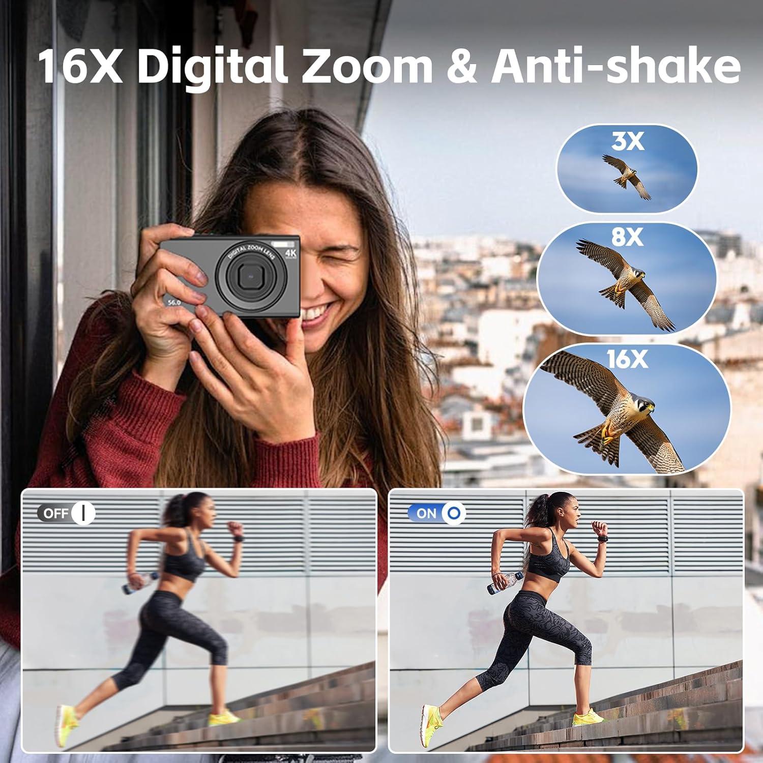 Cámara Digital Compacta Twylyte CDF9P 56MP FHD 1080P Zoom 16X