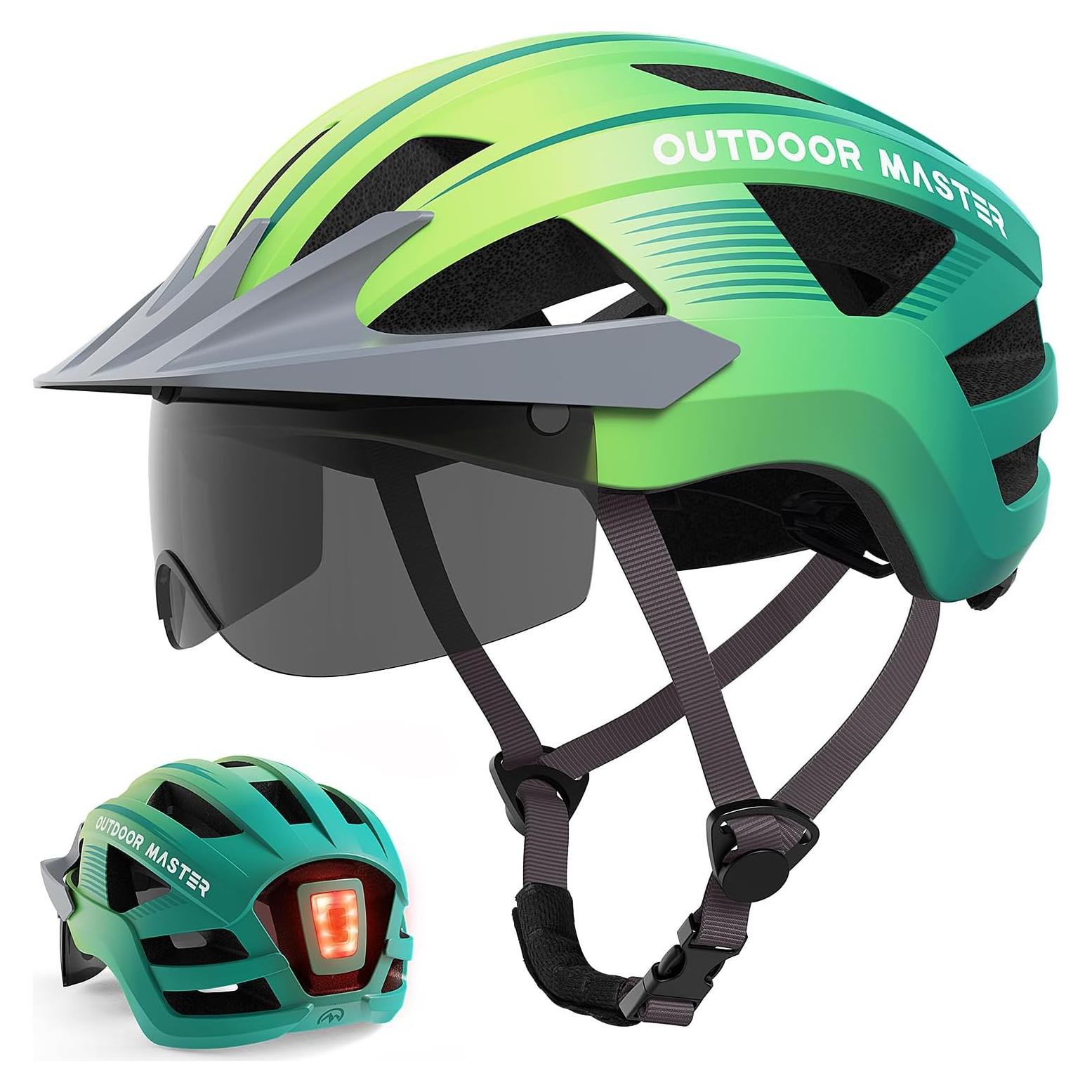 Casco de Bicicleta OutdoorMaster GH35 con Luz LED y Gafas