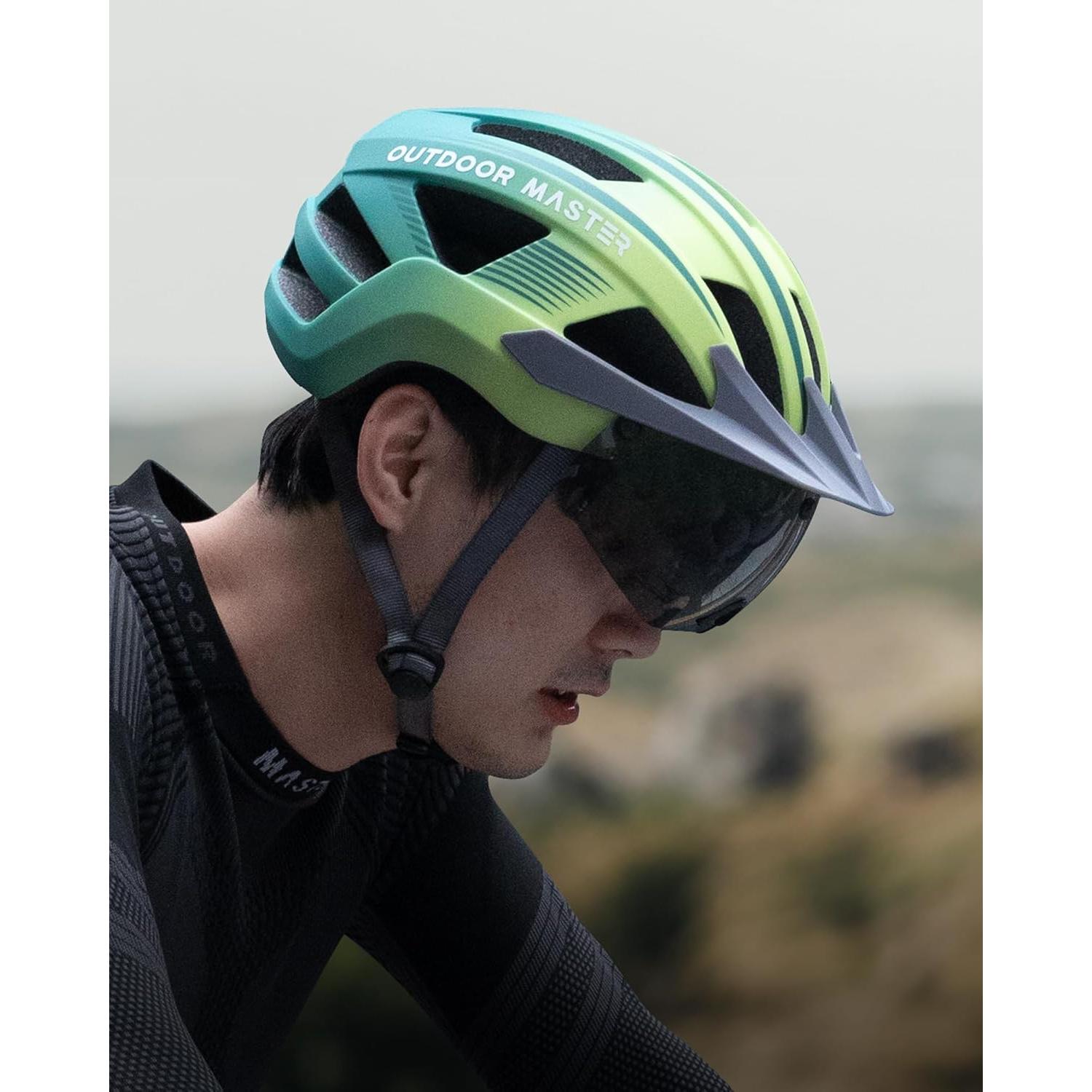 Casco de Bicicleta OutdoorMaster GH35 con Luz LED y Gafas