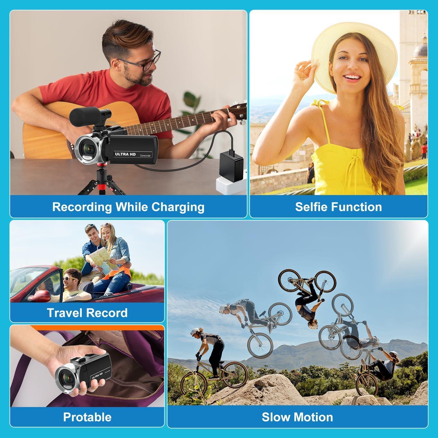 Cámara de Video Weochi HD 4K 48MP con Pantalla 7.62 cm