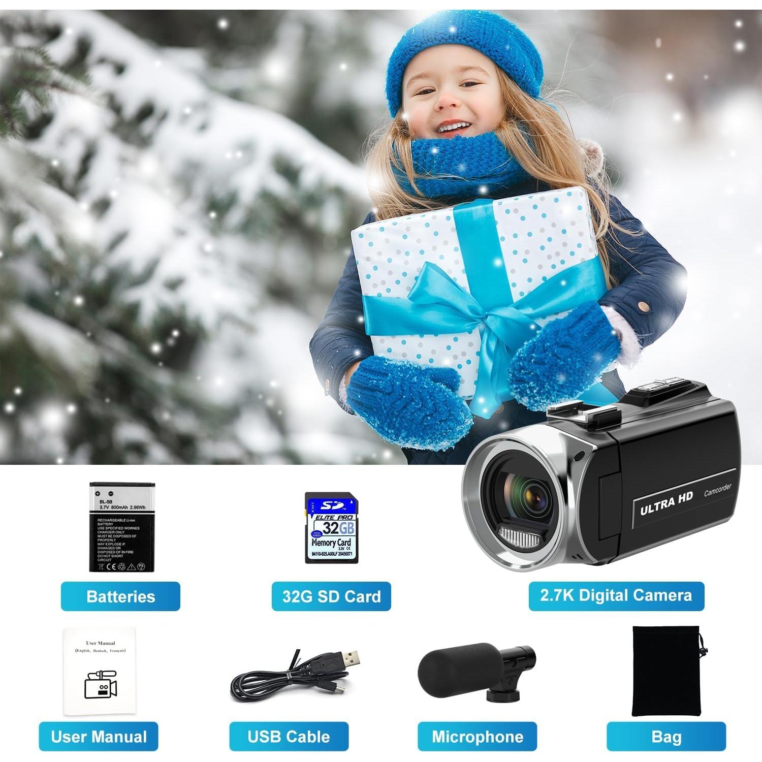 Cámara de Video Weochi HD 4K 48MP con Pantalla 7.62 cm