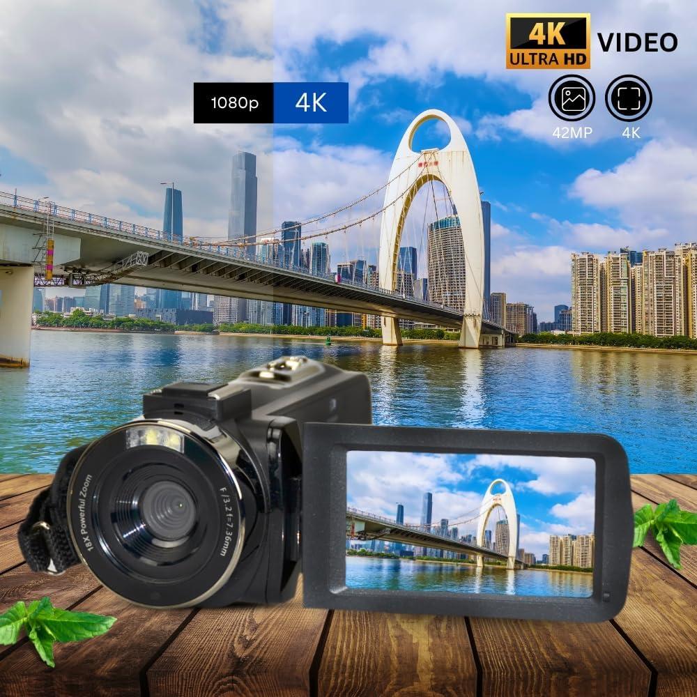 Cámara de Video Ultimaxx 4K 42MP con Pantalla LCD 7.62cm