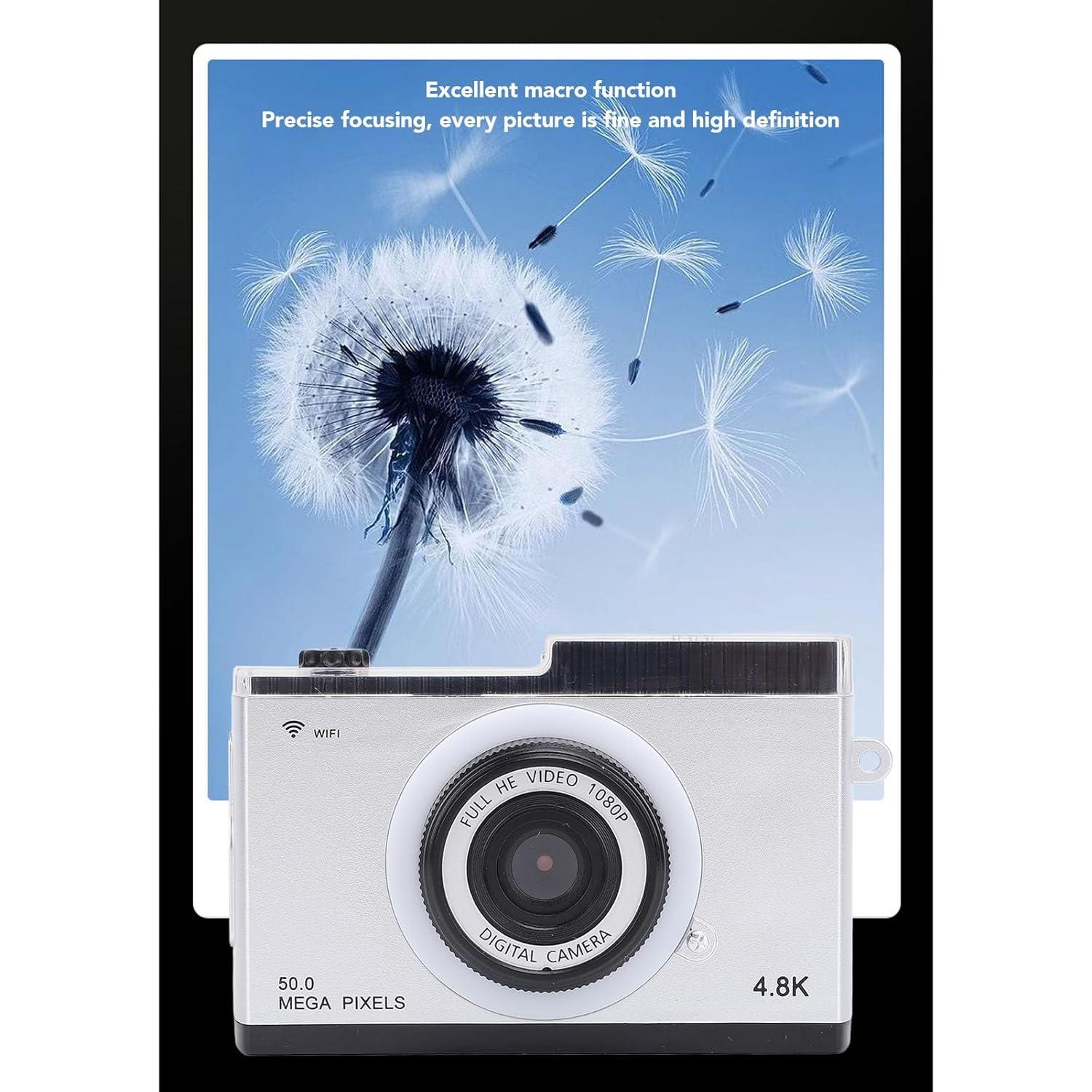 Cámara Digital Compacta ZJchao 48MP 1080P 8X Zoom Plata