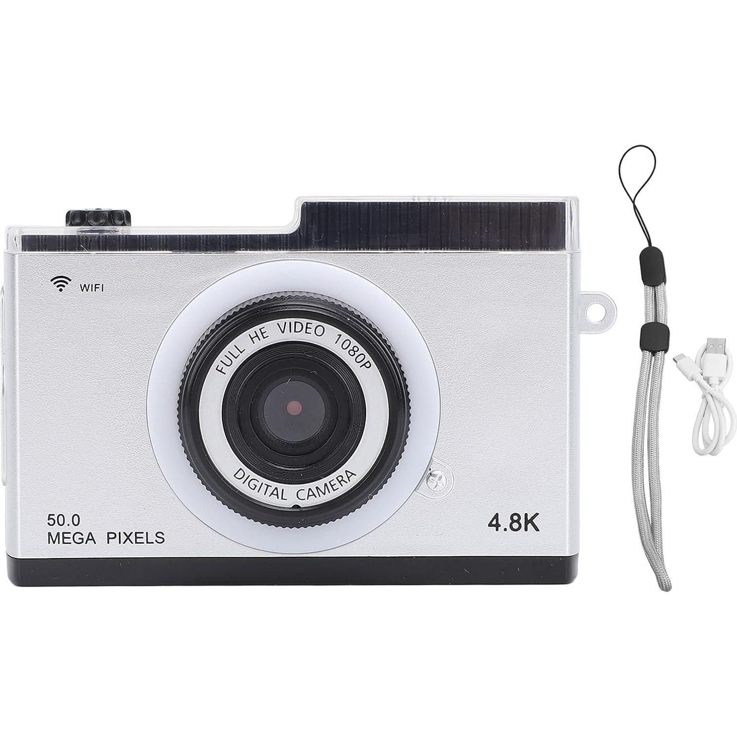 Cámara Digital Compacta ZJchao 48MP 1080P 8X Zoom Plata