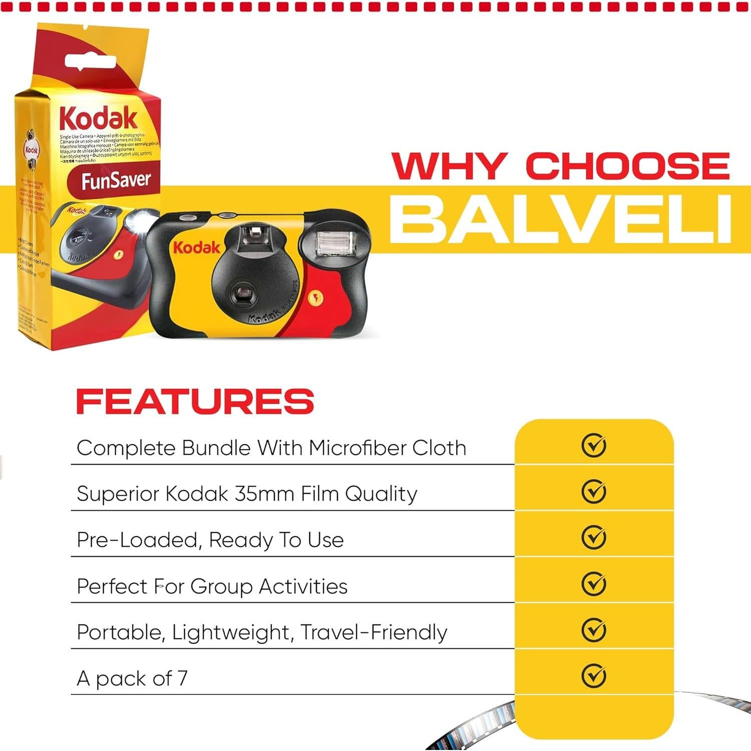 Cámara desechable Kodak Funsaver 7 unidades 27 exposiciones