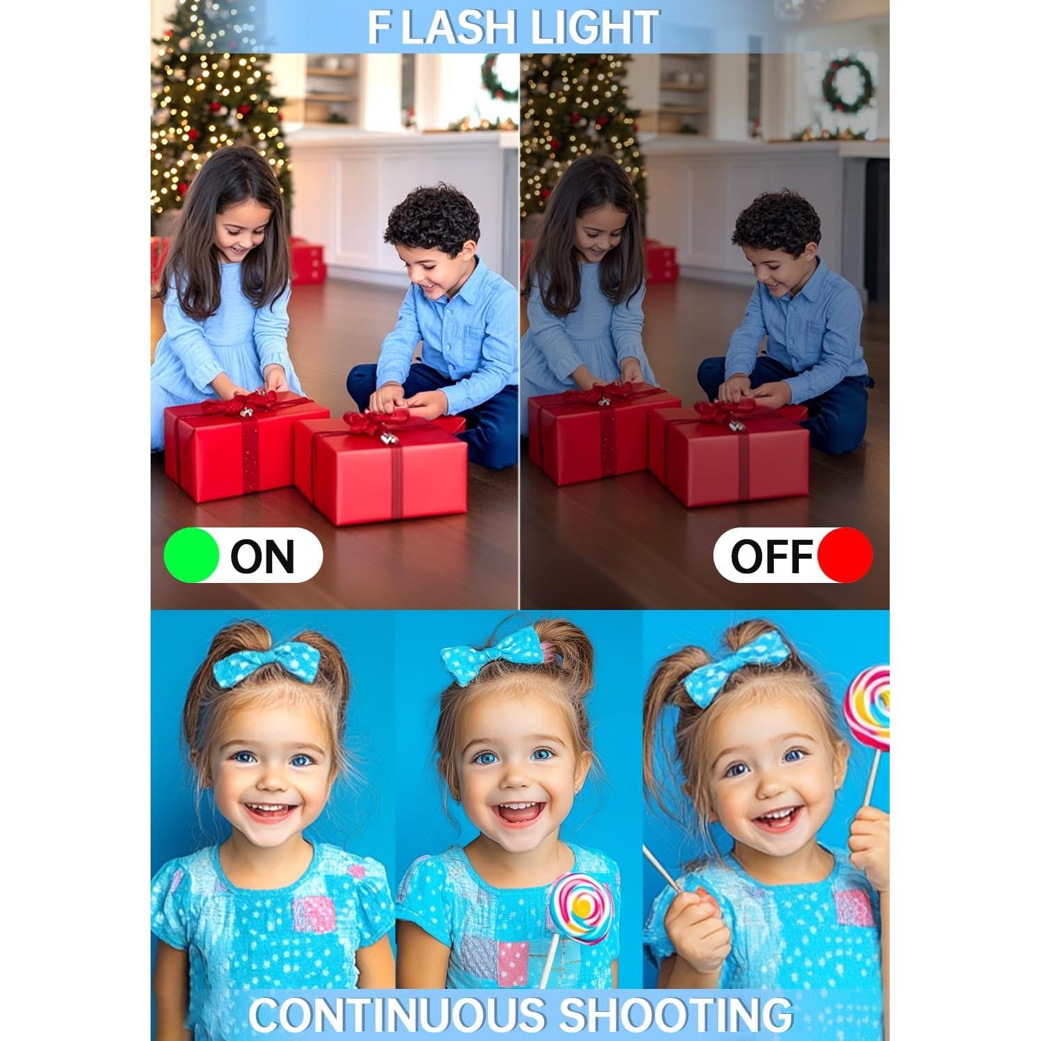 Pink Digital Camera, 4K 64MP UHD Dual Screens Camera, 18X Zoom, Portable Small Point and Shoot Digital Cameras with 64GB TF Card, 2 Rechargeable Batteries for Kids, Teens, Adult, Gifts - Pink