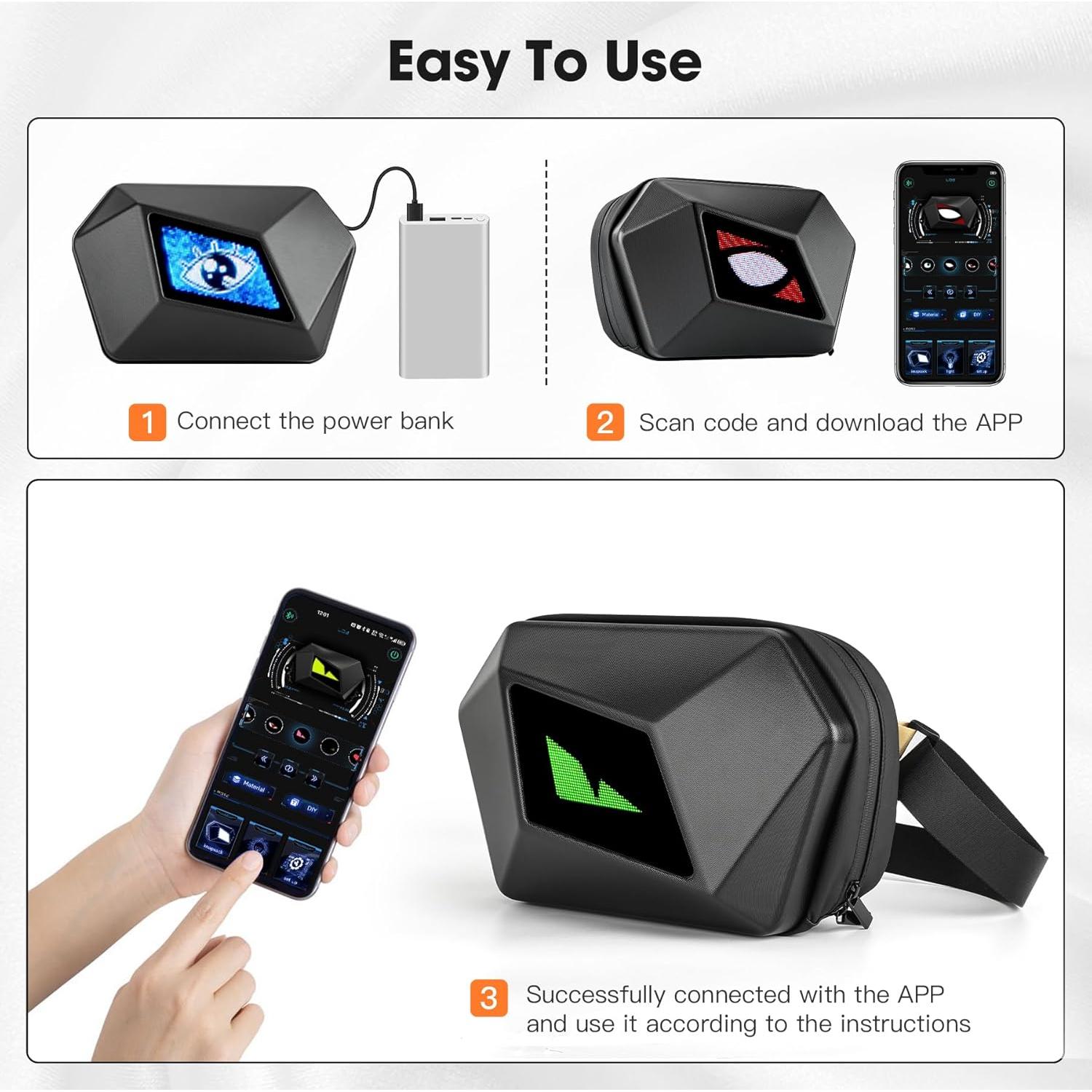 Bolsa de Bandolera DABASHAN con Pantalla LED Impermeable