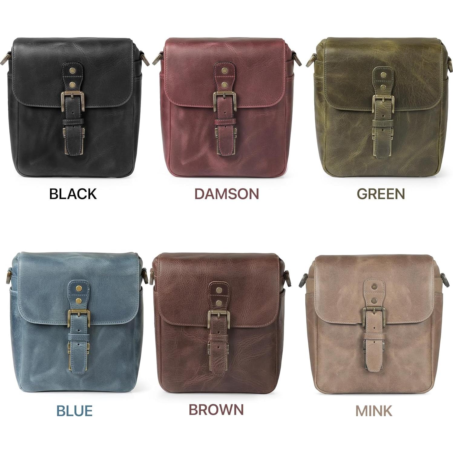 Bolsa de Mensajero de Cuero MegaGear MG1328 para Cámaras DSLR