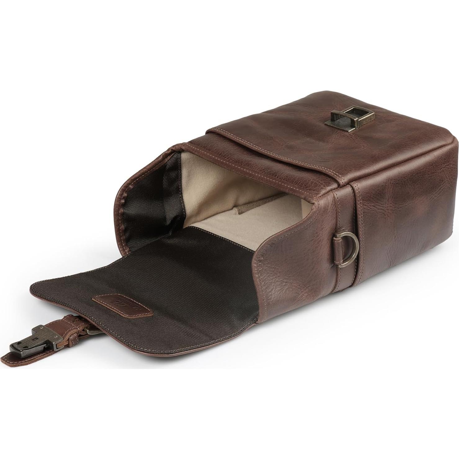 Bolsa de Mensajero de Cuero MegaGear MG1328 para Cámaras DSLR