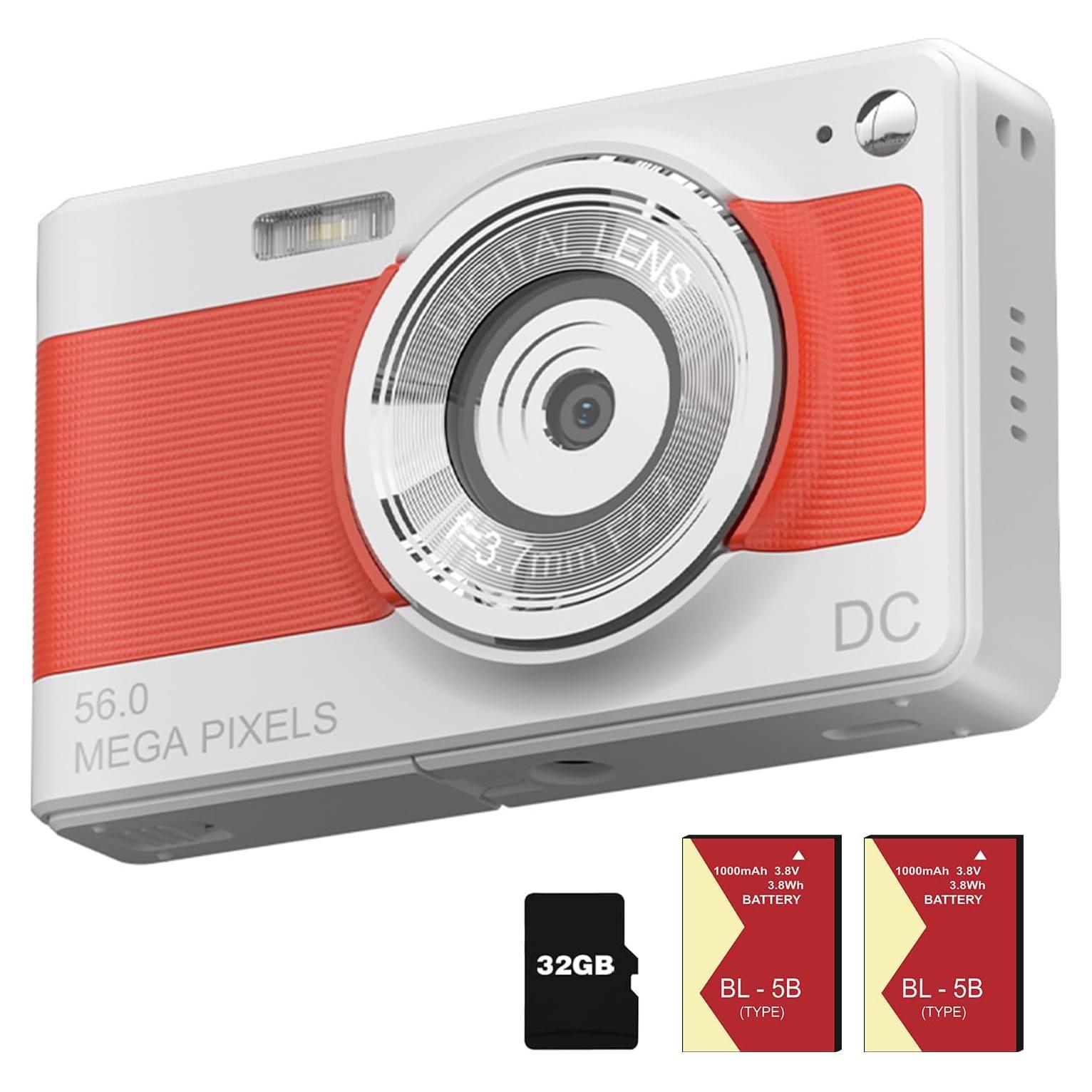 Cámara Digital Compacta Ordro D15 56MP con Zoom 8X y Anti-Vibración