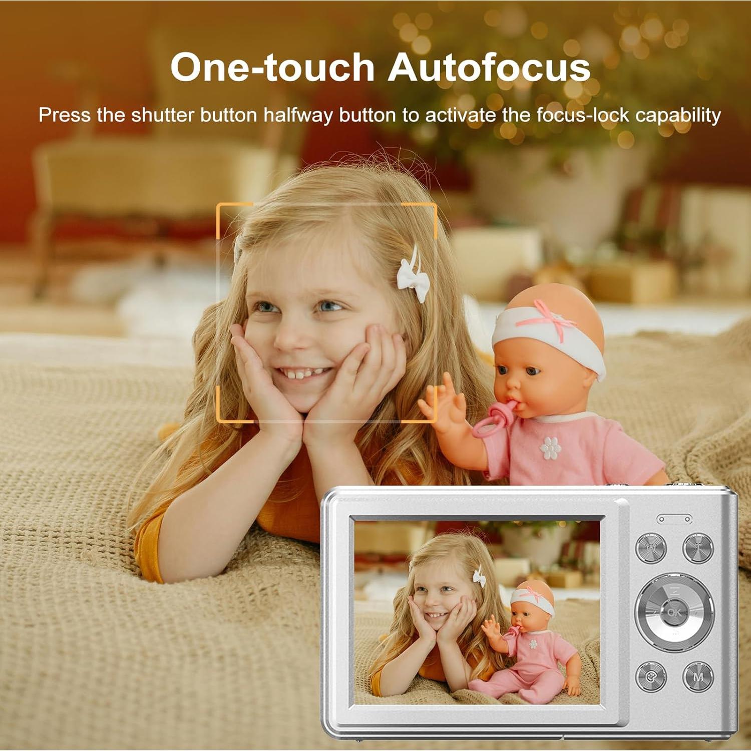 Cámara Digital Compacta Ordro D15 56MP con Zoom 8X y Anti-Vibración