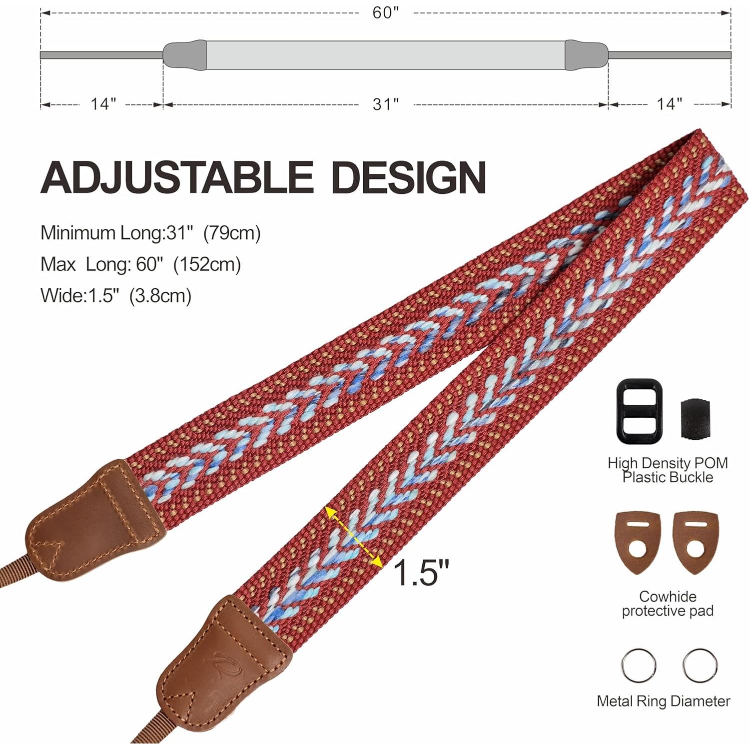 Correa de cámara Padwa Lifestyle Speed Rojo 1.5" Ajustable
