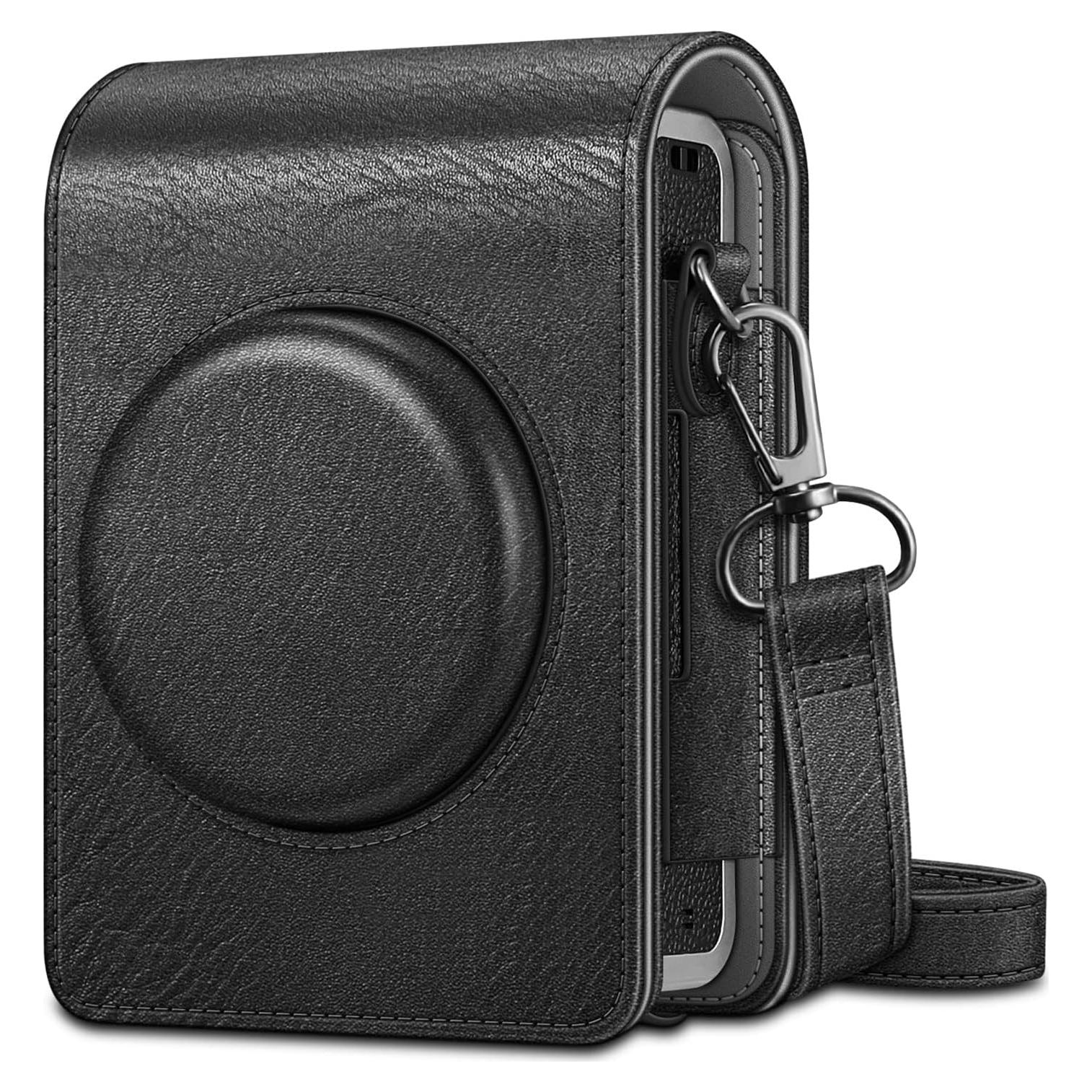 Funda Protectora Fintie para Cámara Fujifilm Instax Mini EVO - Cuero Vegano Premium Negro