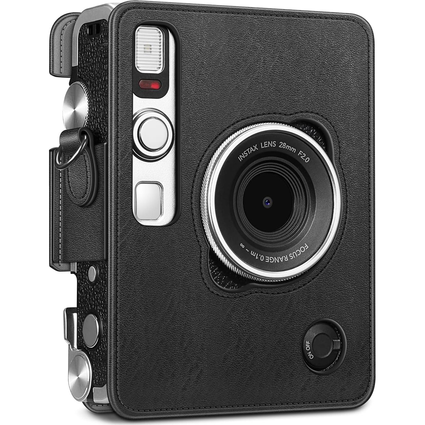 Funda Protectora Fintie para Cámara Fujifilm Instax Mini EVO - Cuero Vegano Premium Negro