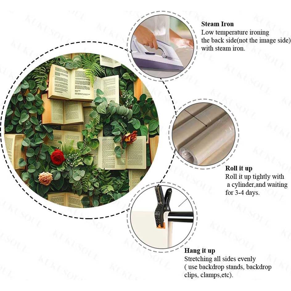 Fondo de Flores Vintage 3x2.43m KUKUSOUL para Fotografía