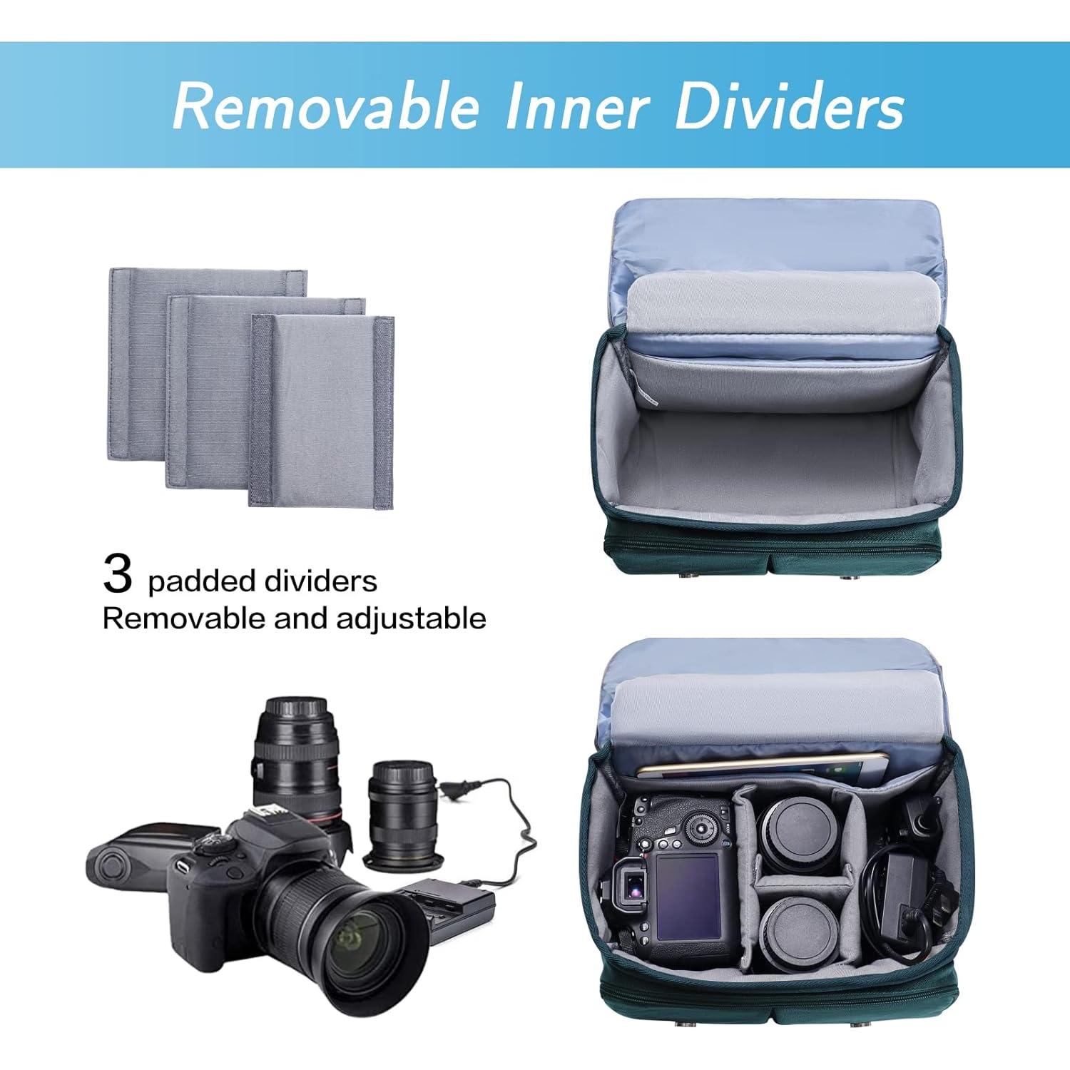 Bolsa de Cámara Cruzada MOSISO de Cuero PU Vintage Verde Teal