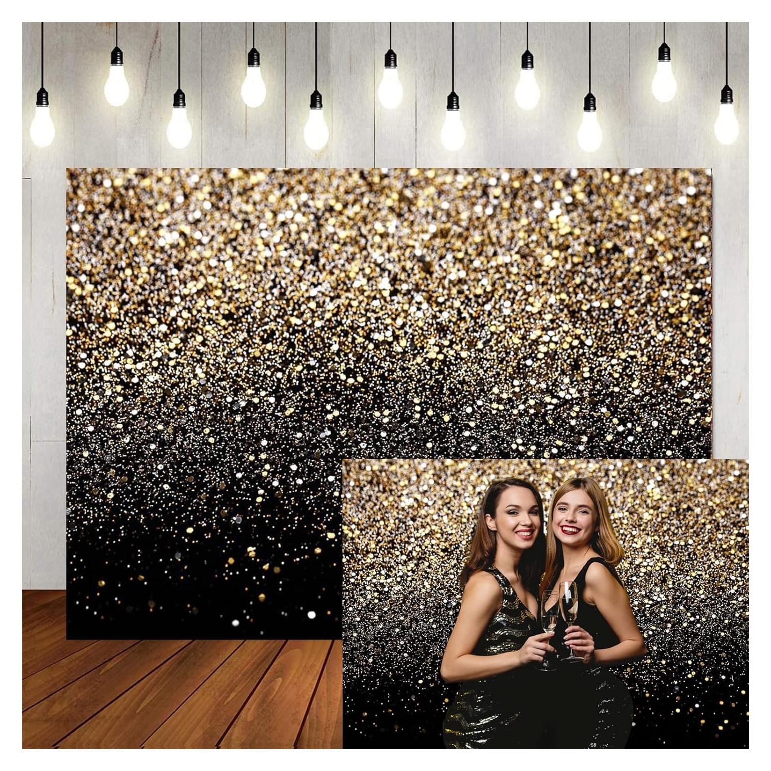 Fondo de Vinilo LTLYH 3.05x3.05m Negro y Dorado para Fotografía