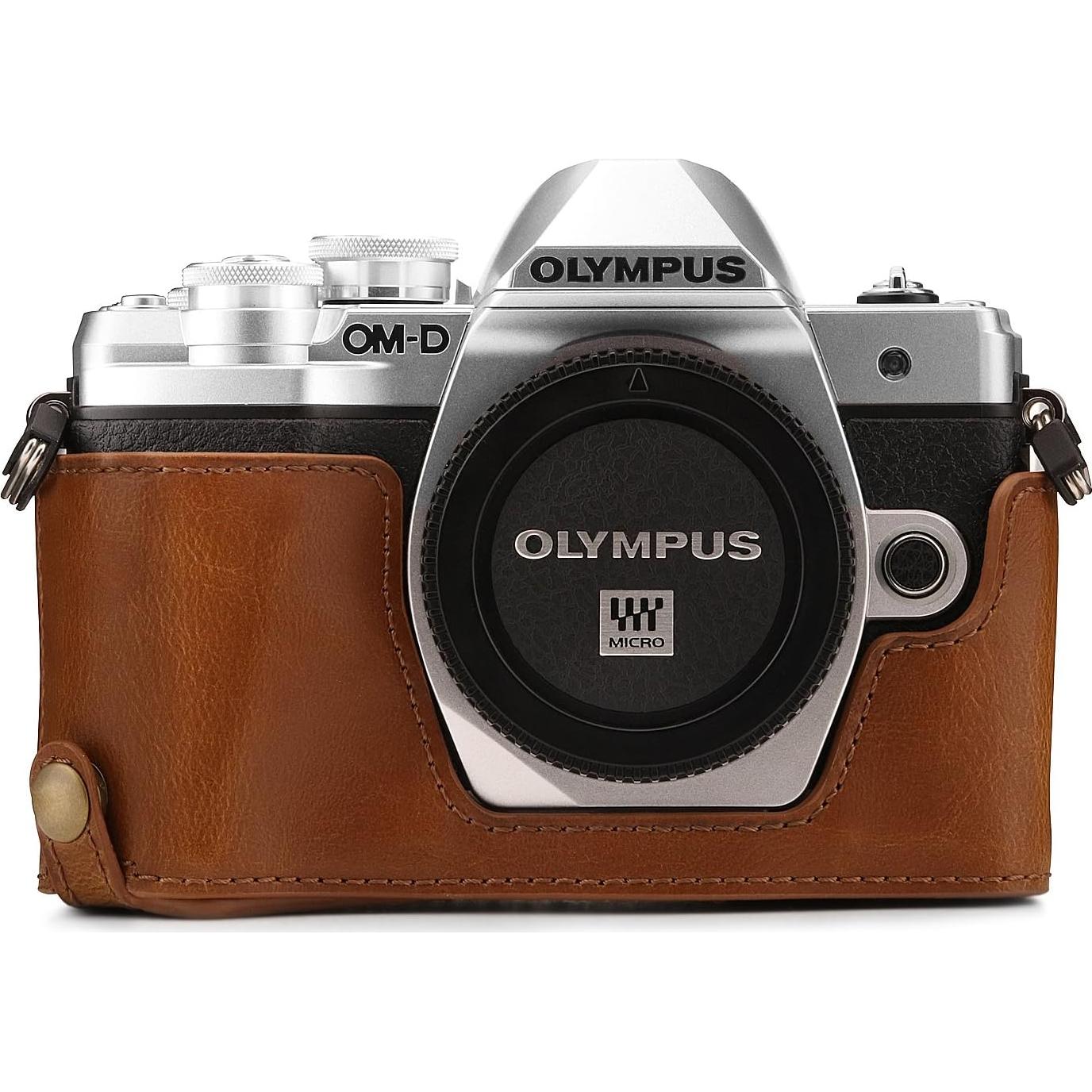 Funda de Cuero MegaGear para Olympus OM-D E-M10 III - Marrón Claro