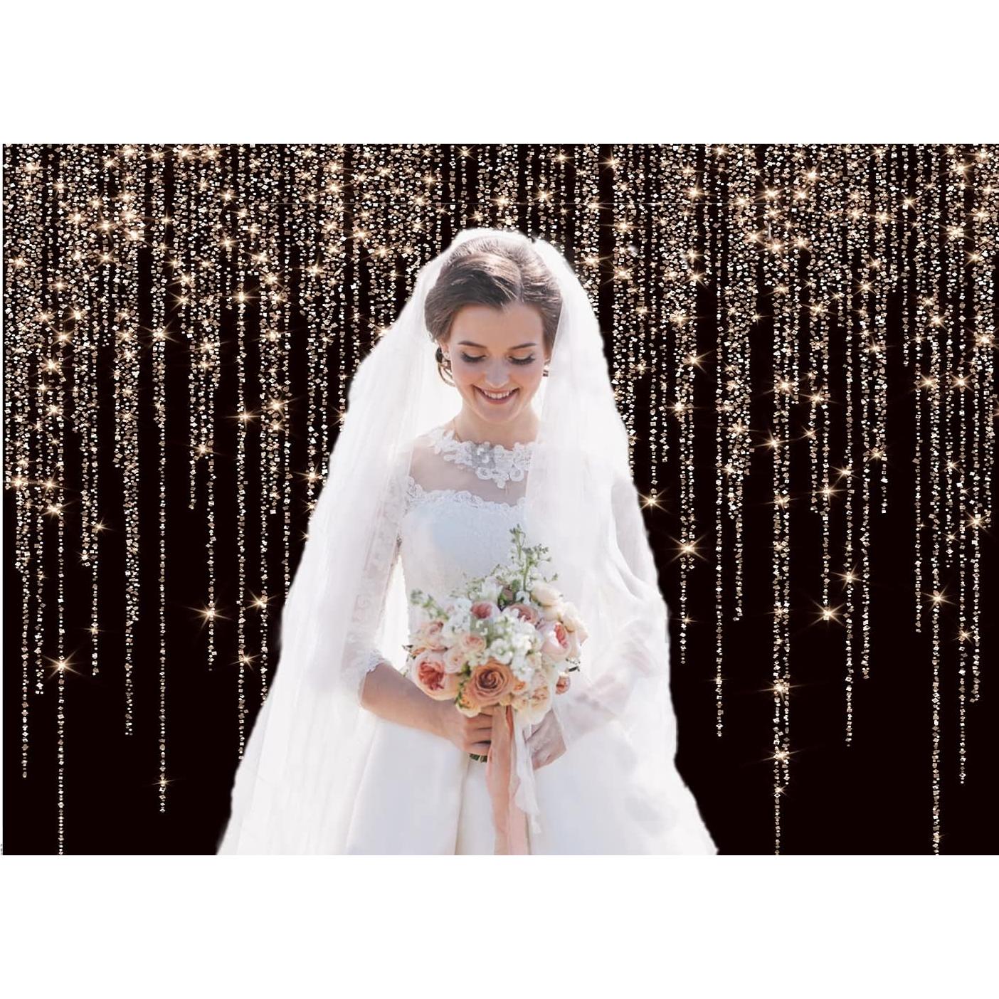 Fondo Fotográfico Vinilo CYLYH 2.4x1.8m Negro y Dorado