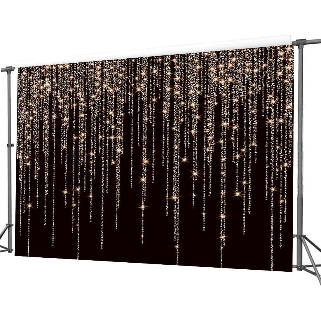 Fondo Fotográfico Vinilo CYLYH 2.4x1.8m Negro y Dorado