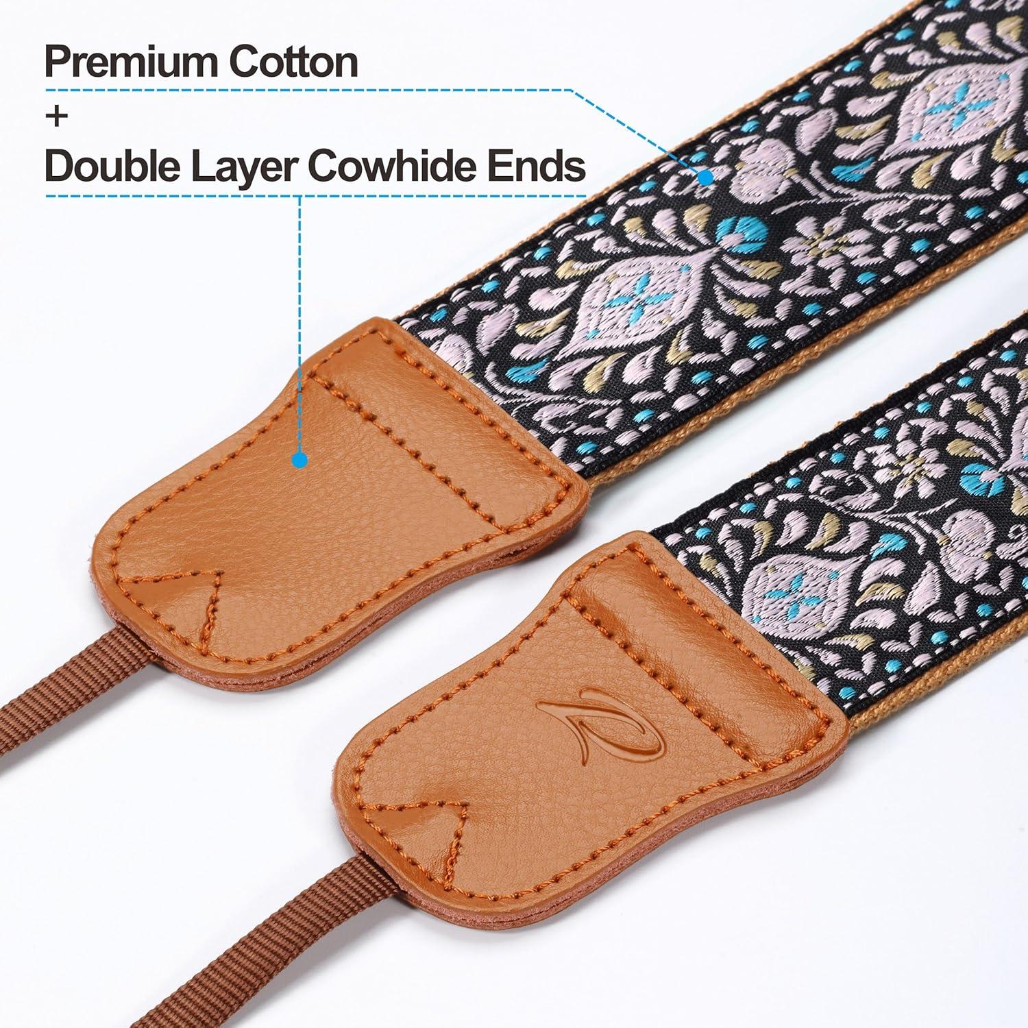 Correa de Cámara Ajustable Padwa Lifestyle Rosa Bordada 5cm