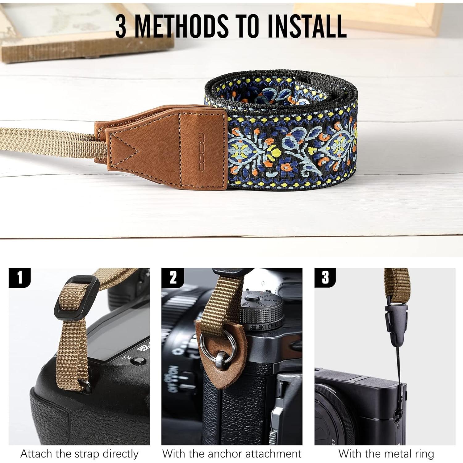 Correa de Cámara MoKo Vintage Ajustable 90-158 cm Azul