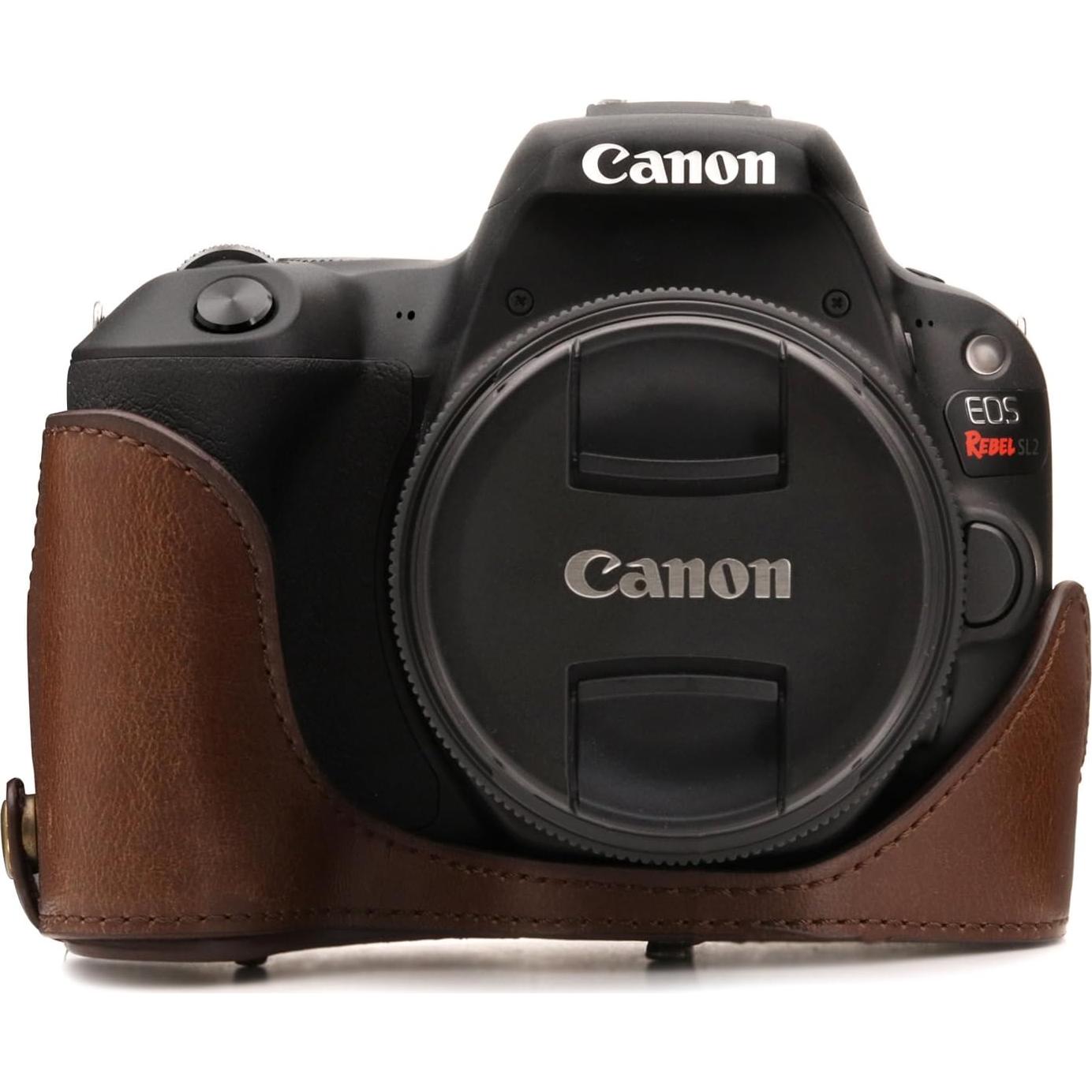 Funda de cámara de cuero MegaGear para Canon EOS Rebel SL2
