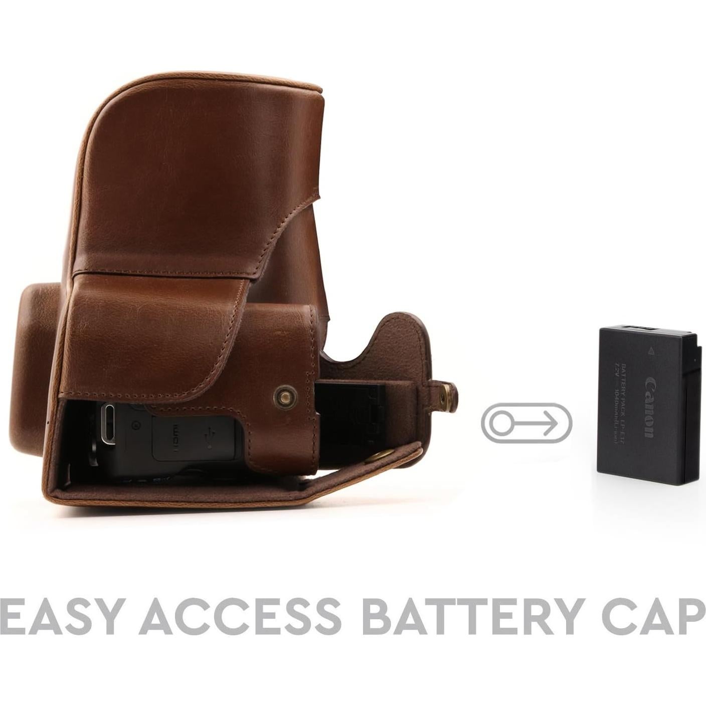 Funda de cámara de cuero MegaGear para Canon EOS Rebel SL2