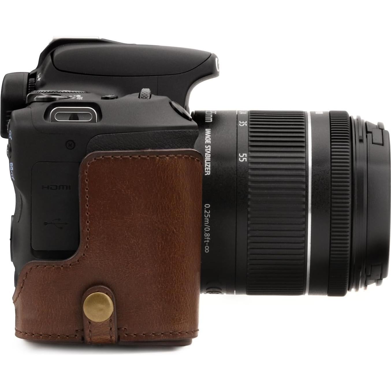 Funda de cámara de cuero MegaGear para Canon EOS Rebel SL2