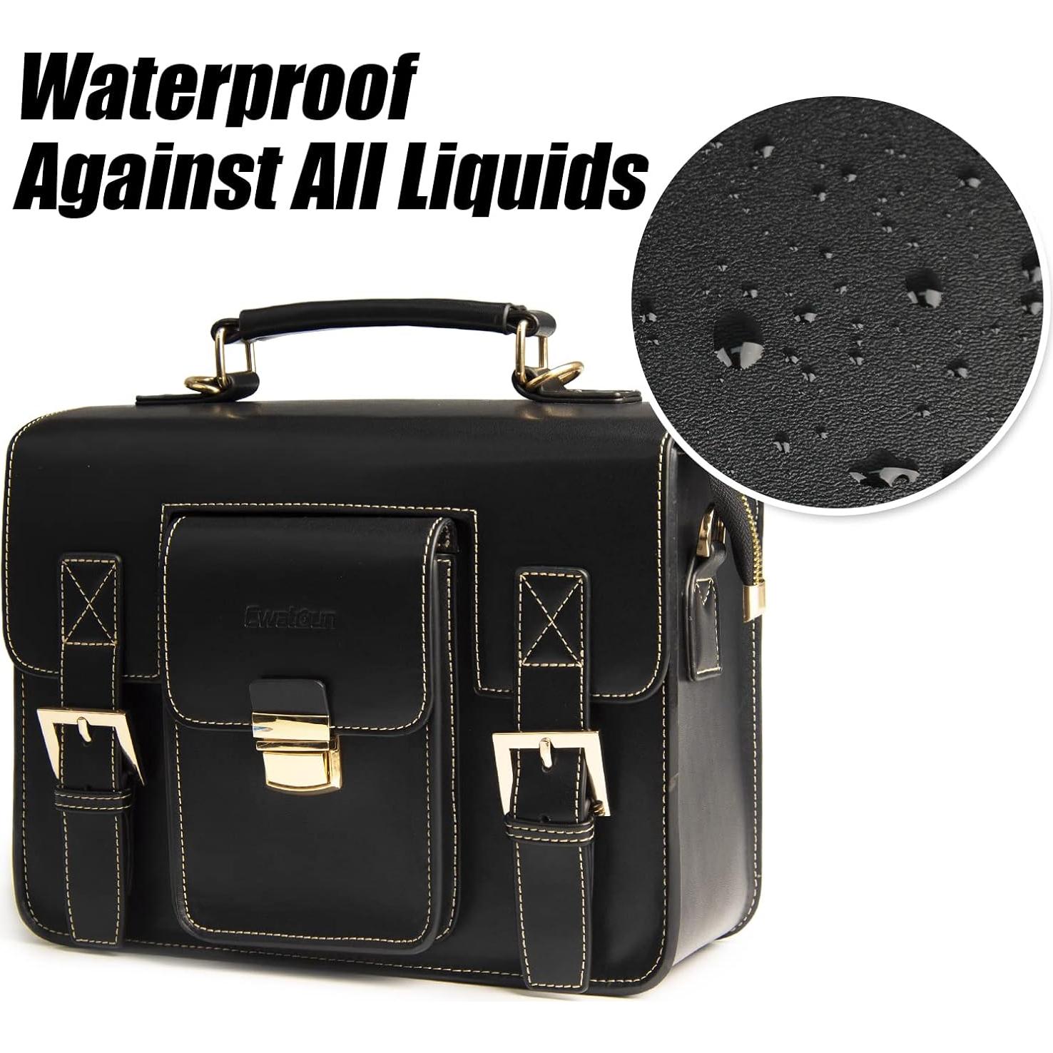 Bolsa de cámara de cuero Cwatcun para DSLR y mirrorless