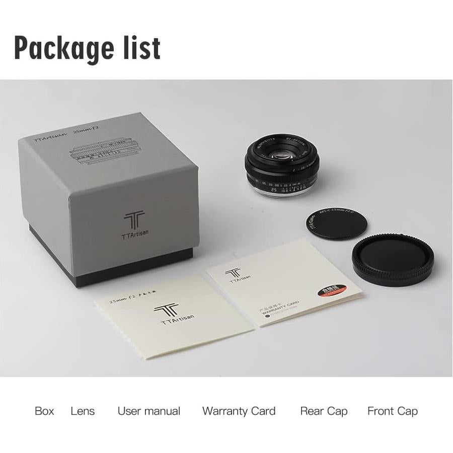 Lente Gran Angular TTArtisan 25mm F2 Montura E para Sony