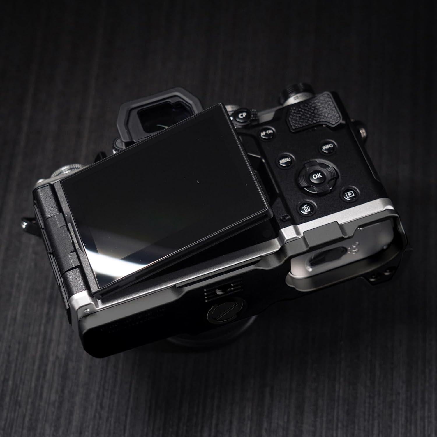 Mango de cámara en L Iborrys para OM System OM-3 madera negra