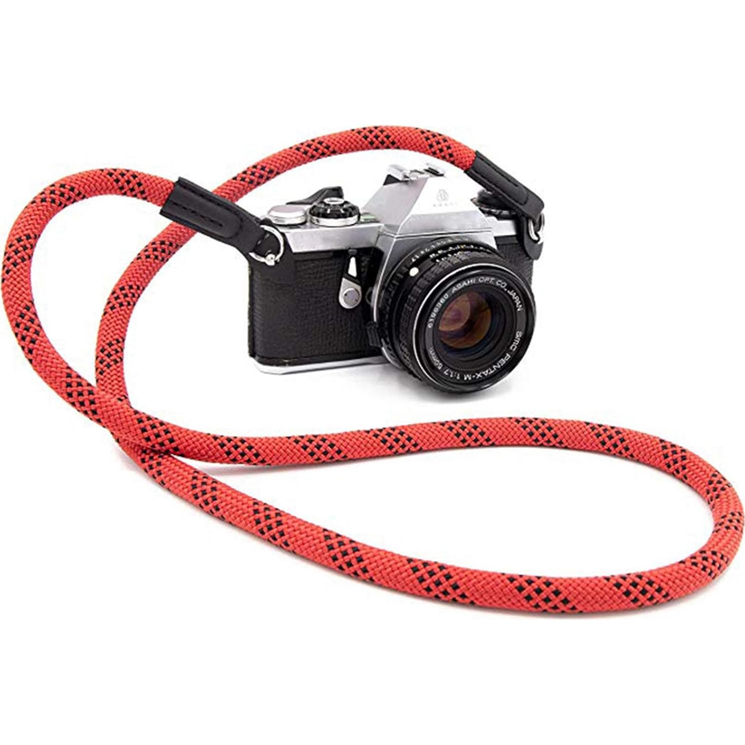 Correa de cámara Eorefo 100cm Nylon Rojo/Negro para DSLR