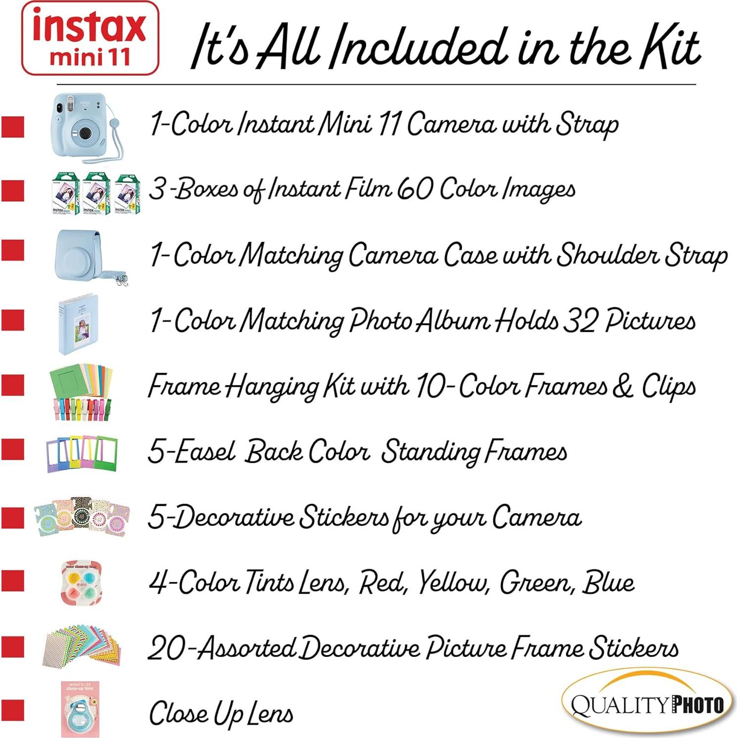 Cámara Instantánea Fujifilm Instax Mini 11 Azul con 60 Películas