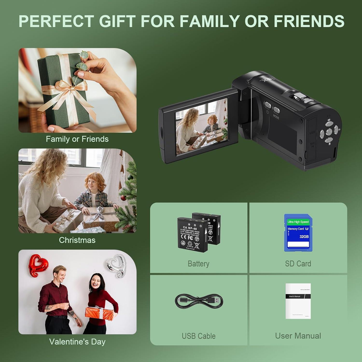 Cámara de Video VENOPTIX DV110 2.7K 50MP 16X Zoom