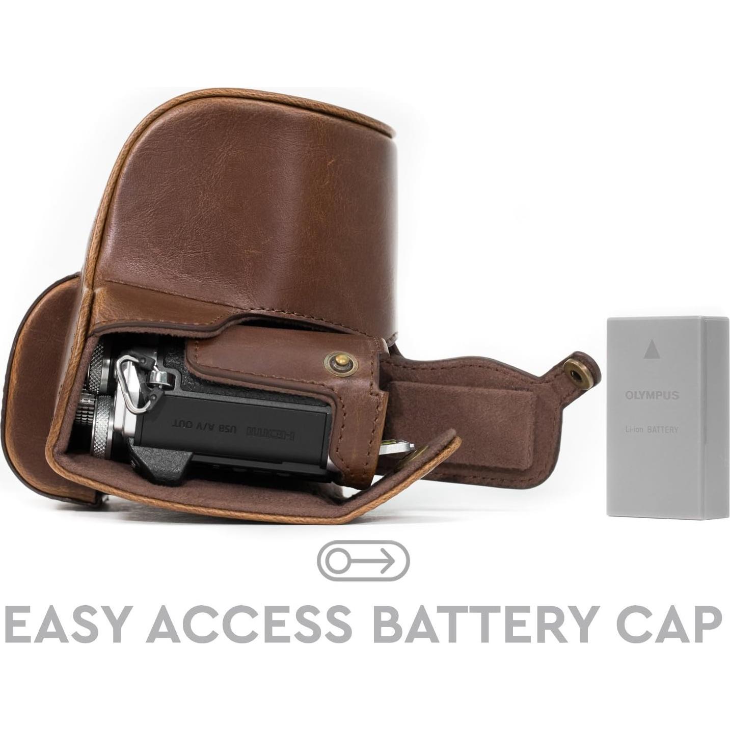 Funda de Cuero MegaGear para Olympus OM-D E-M10 Mark II - Marrón